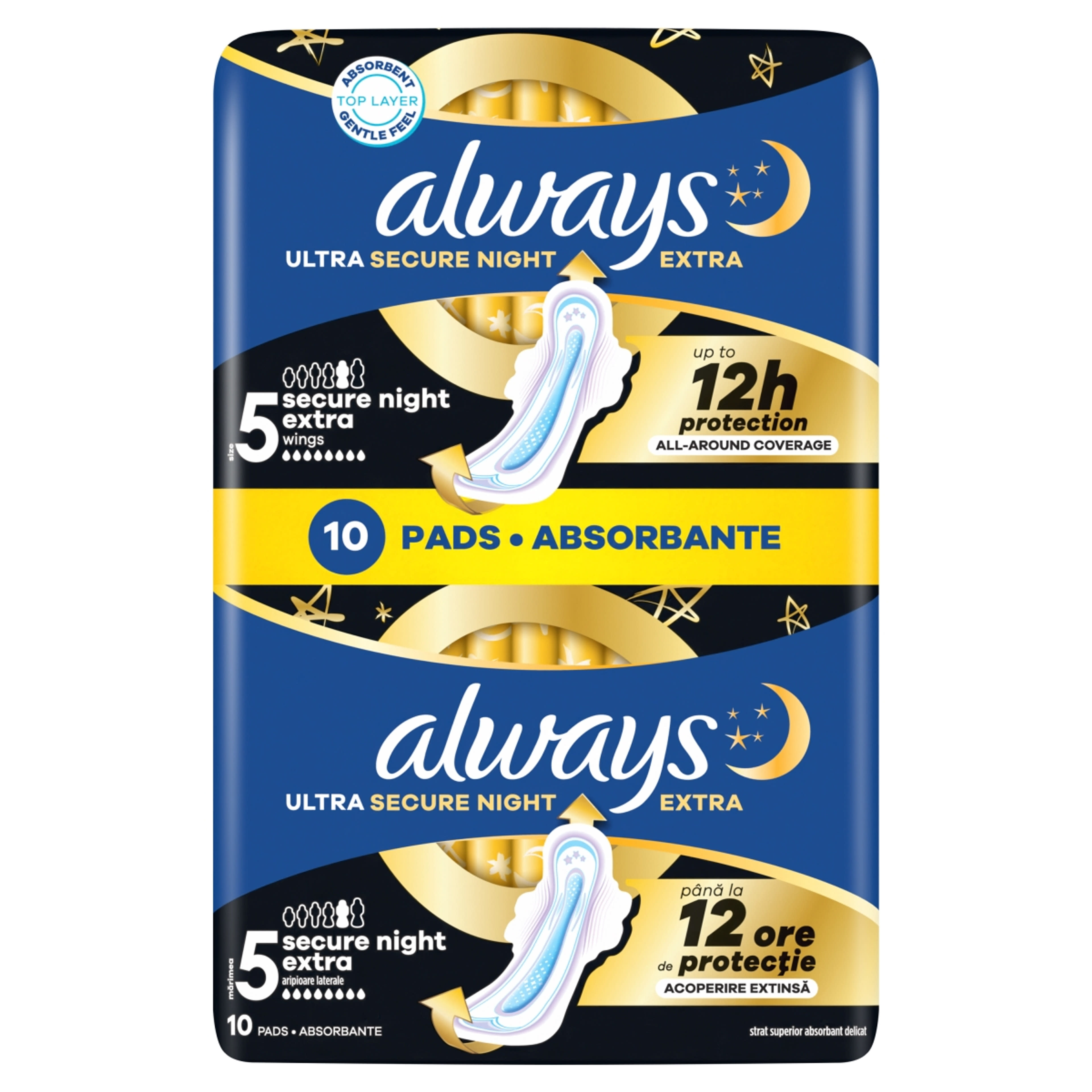 Always Ultra Duo Super Night egészségügyi betét xp light - 10 db