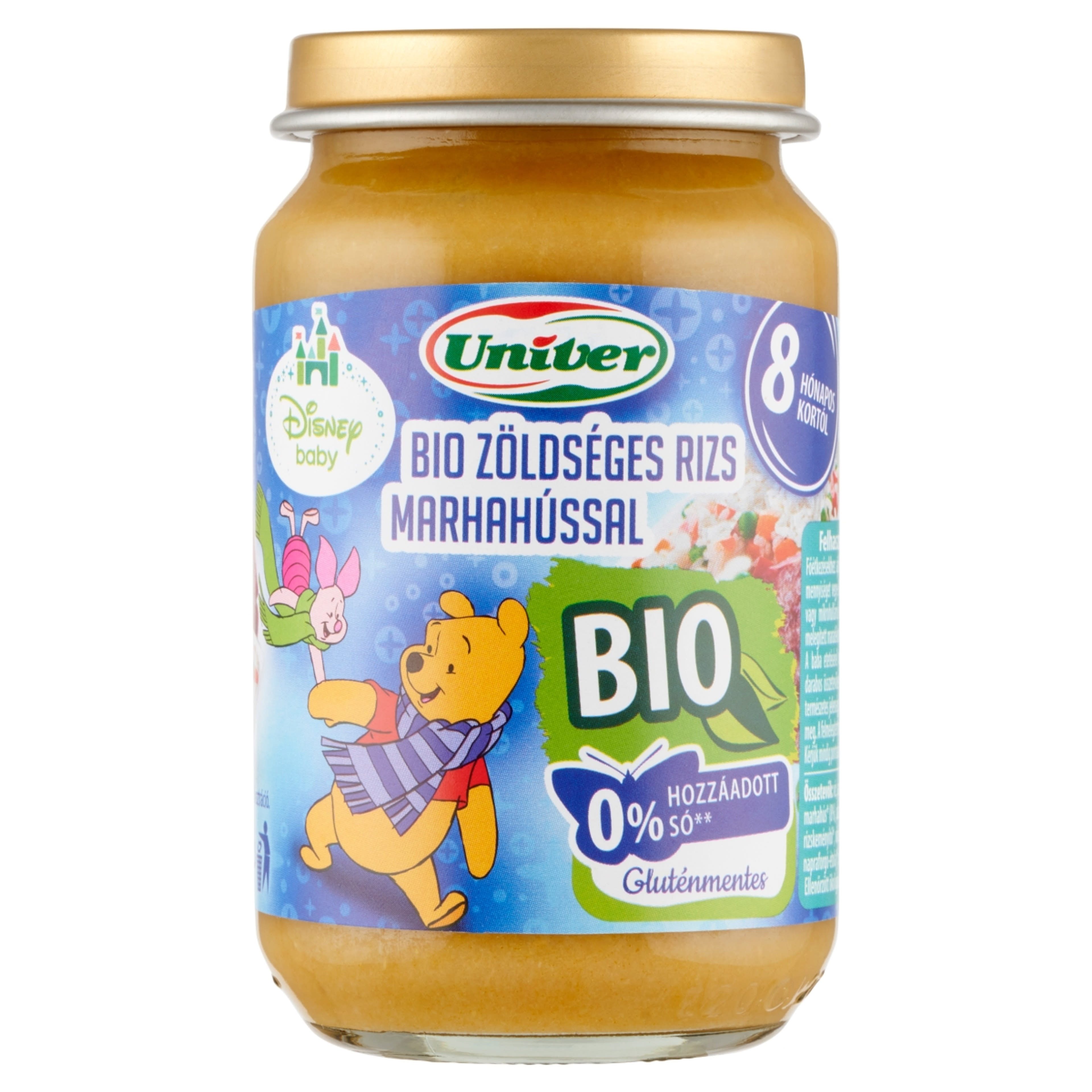Univer Bébiétel Zöldséges Rizs Marhahús Ízesítéssel 8 Hónapos Kortól - 163 g
