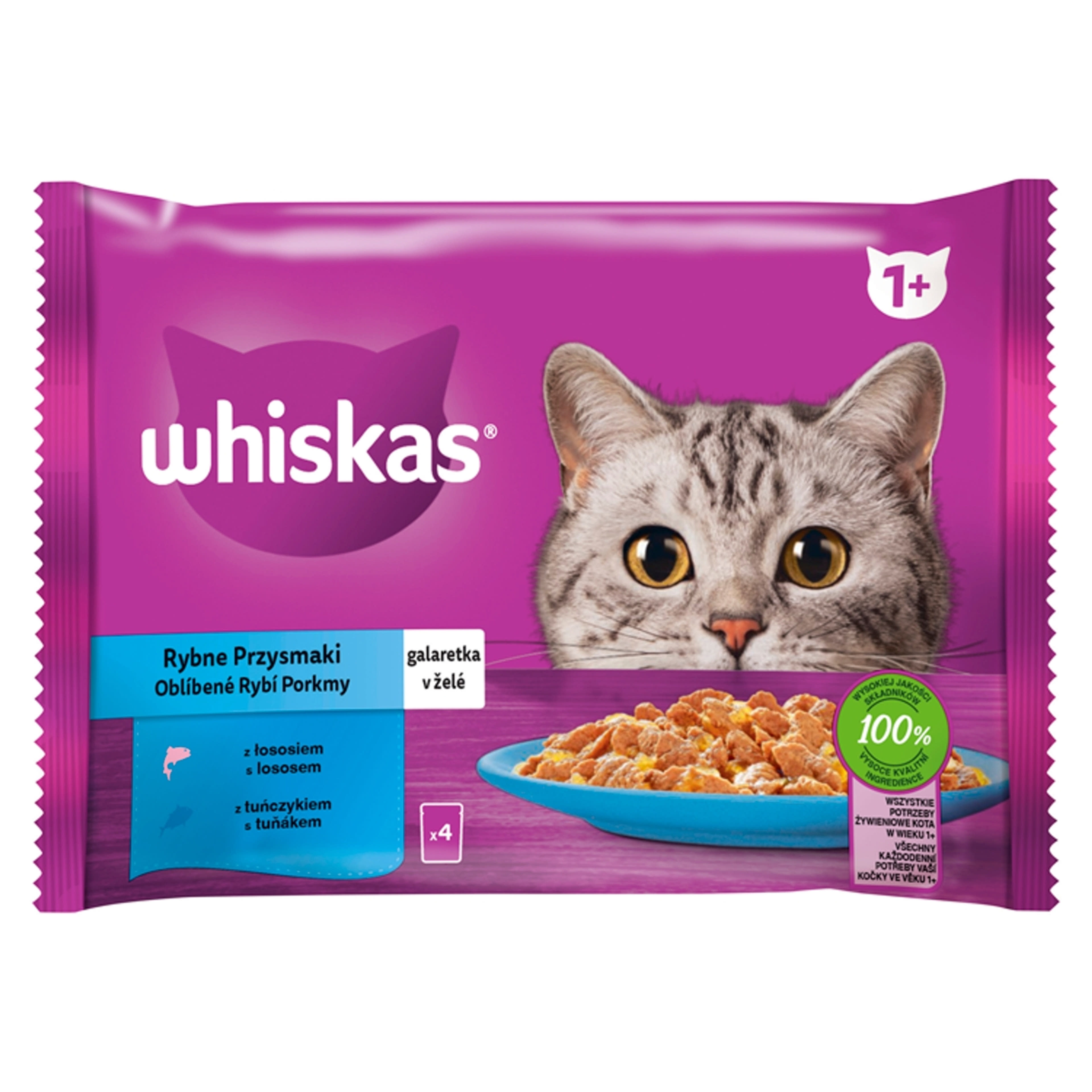 Whiskas Halas Kedvencek teljes értékű nedves eledel felnőtt macskának 4 x 85 g - 340 g-1