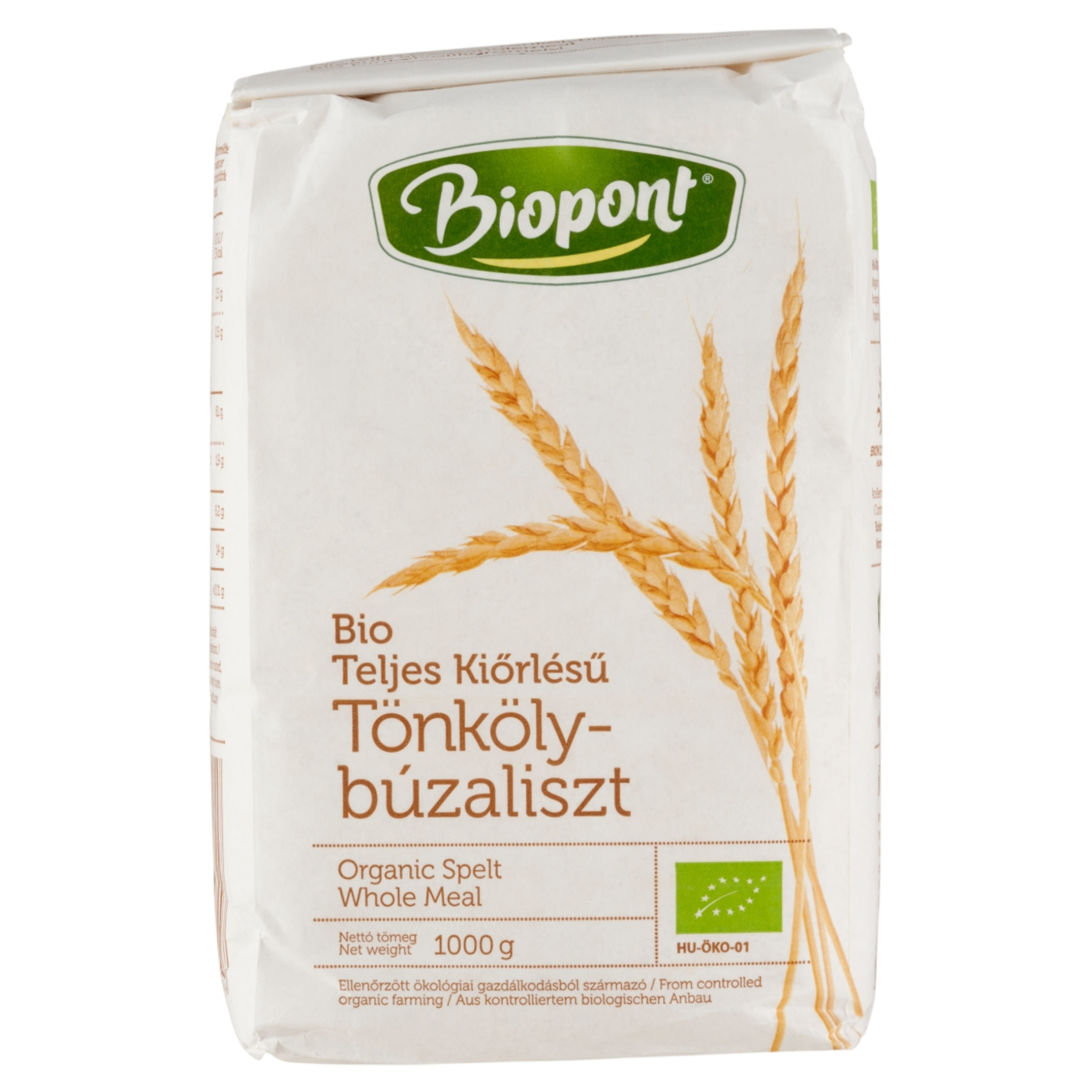 Biopont bio tönkölybúzaliszt teljes kiörlésű (TGL-300) - 1 kg
