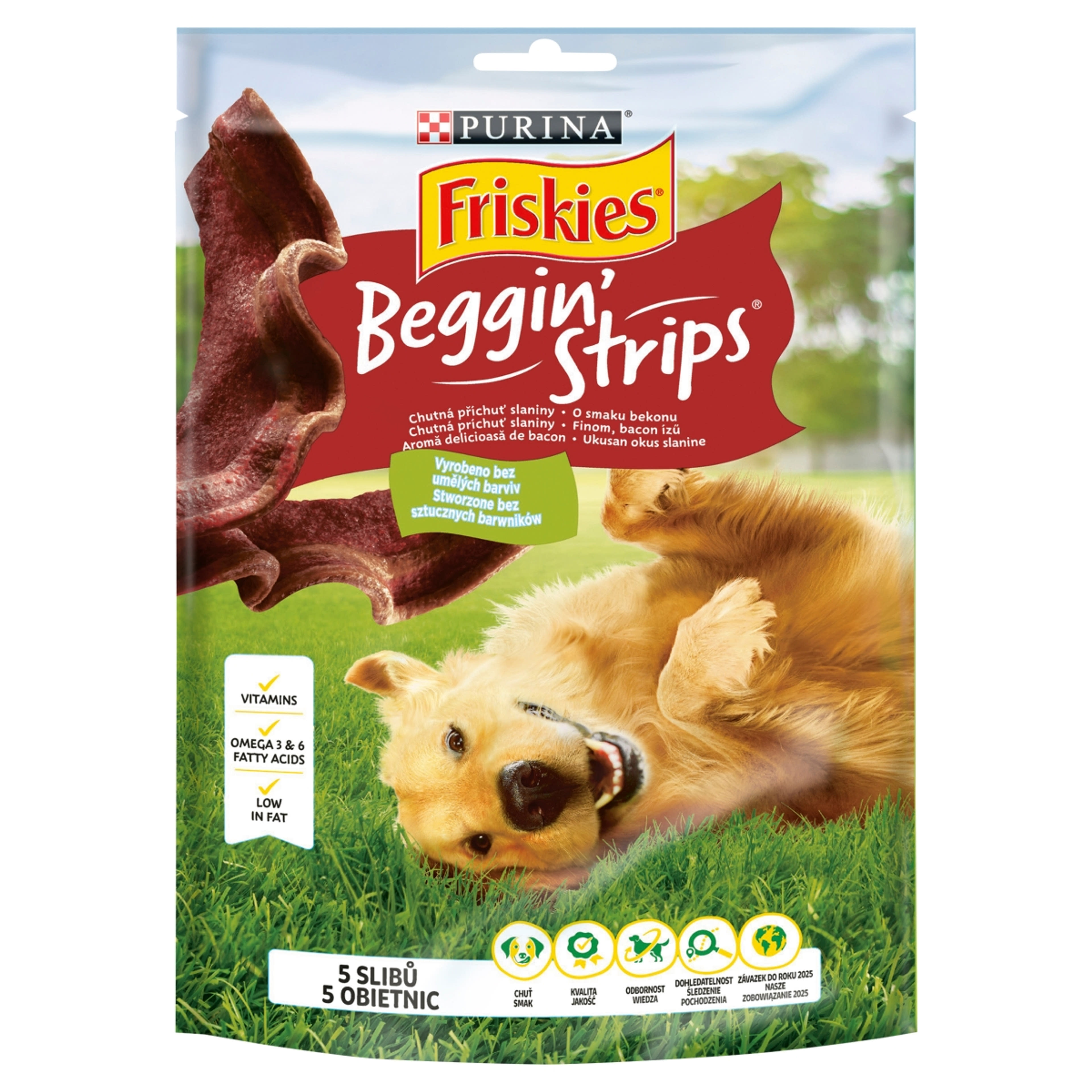 Friskies Beggin' Strips bacon ízű kiegészítő állateledel felnőtt kutyák számára - 120 g