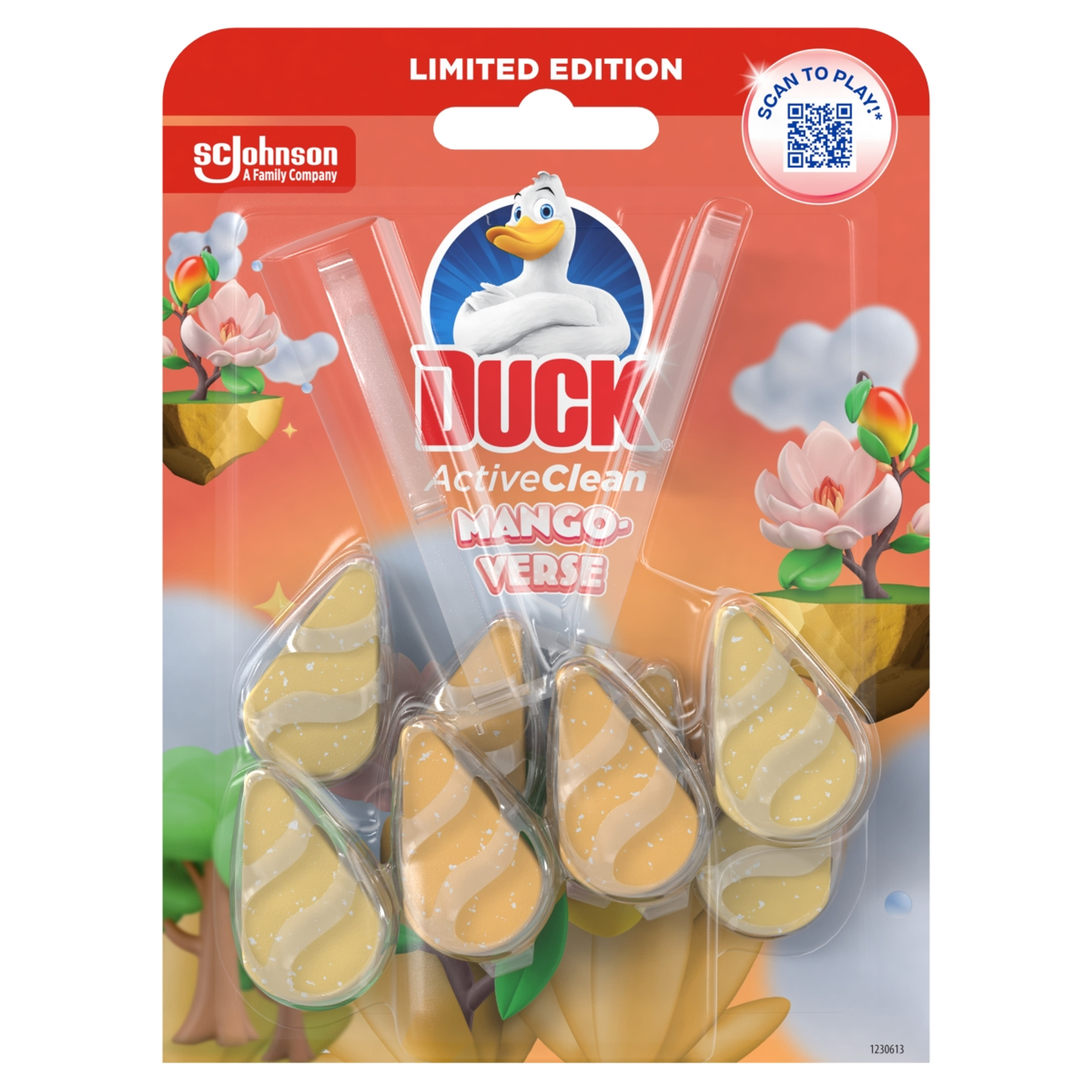 Duck Active Clean Mango-Verse WC-öblítő rúd 2 x 38,6 g - 77,2 g