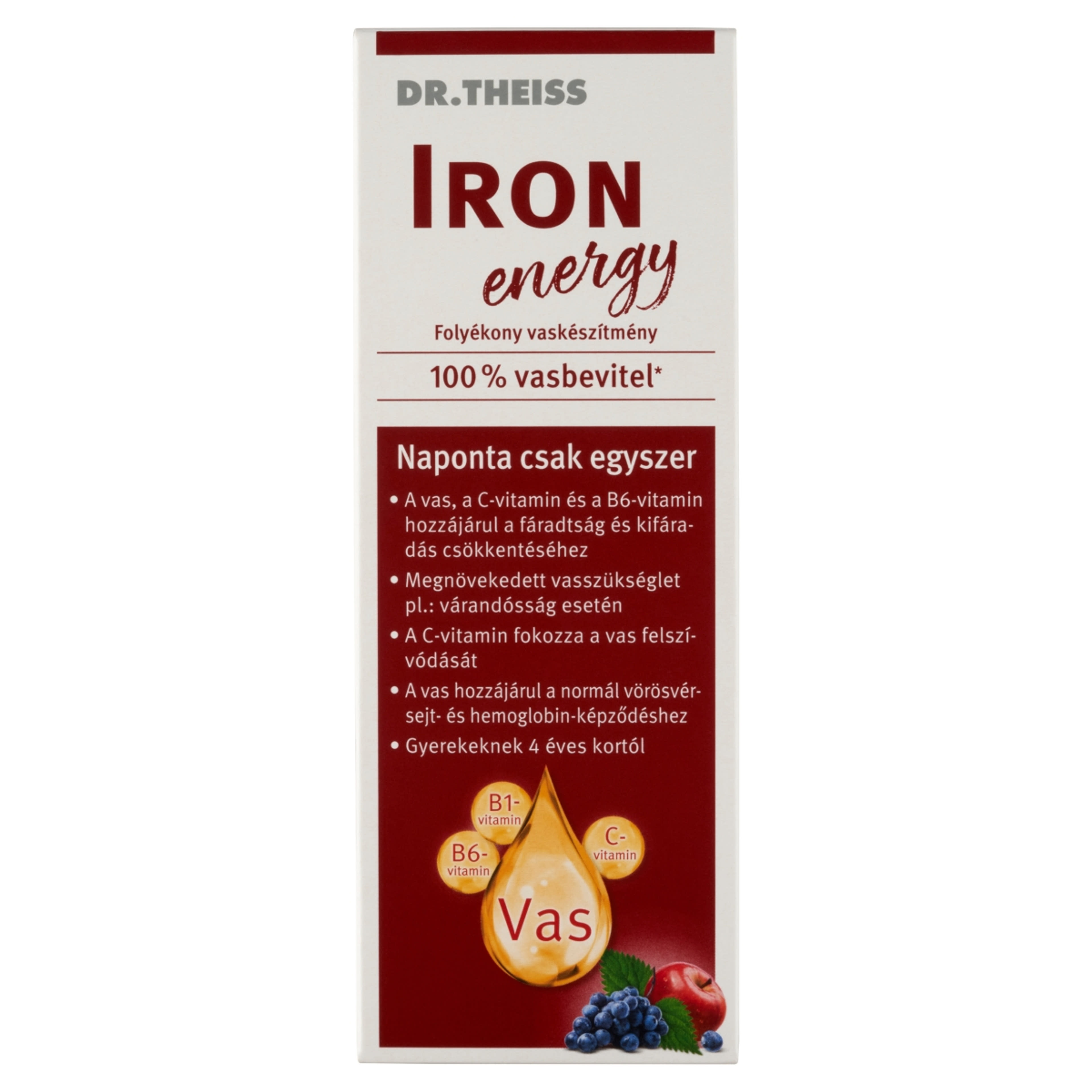 Dr.Theiss Iron Energy folyékony étrend-kiegészítő - 250 ml