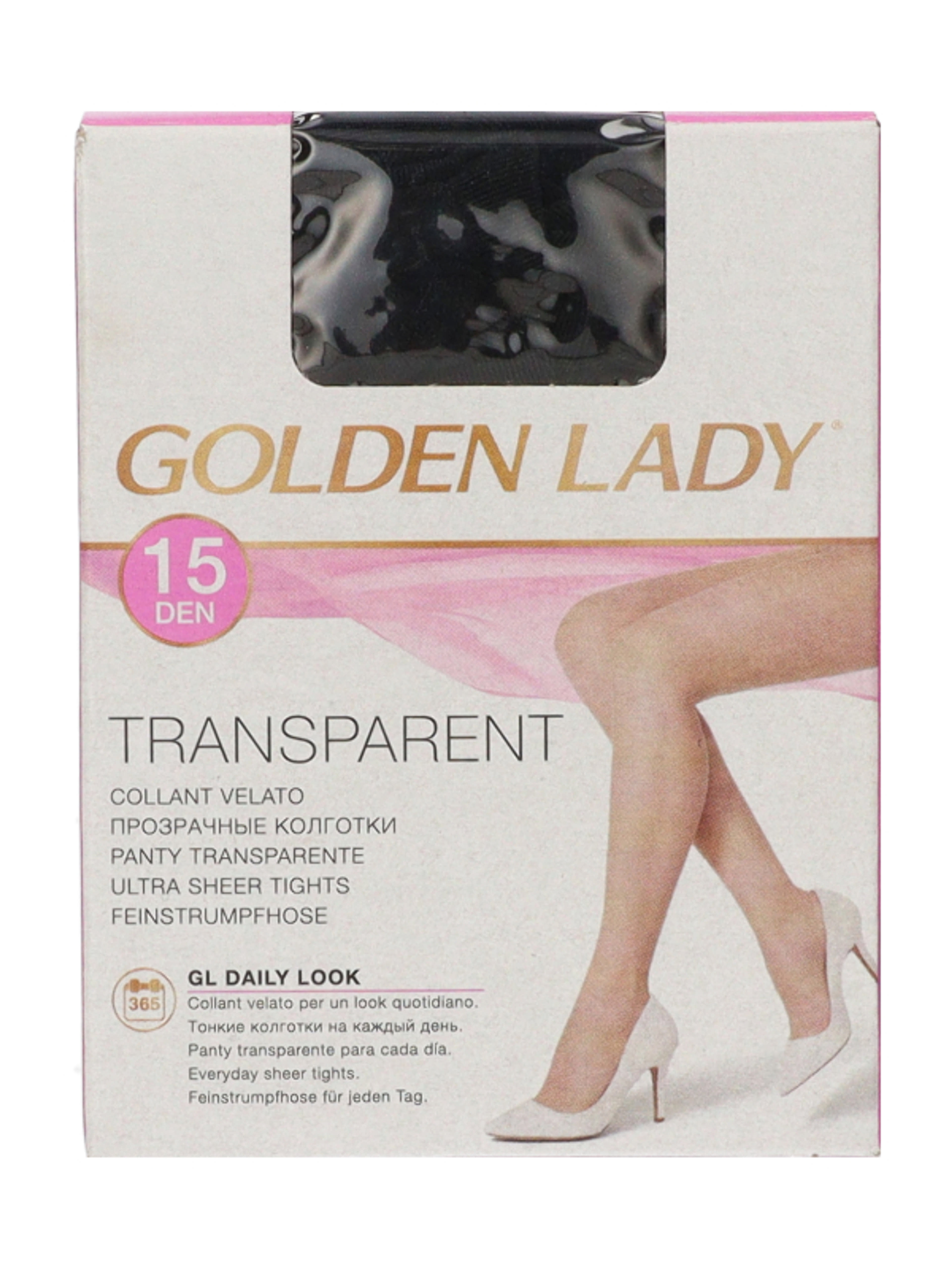 Golden Lady Transparent harisnya 15Den fekete L - 1 db-2