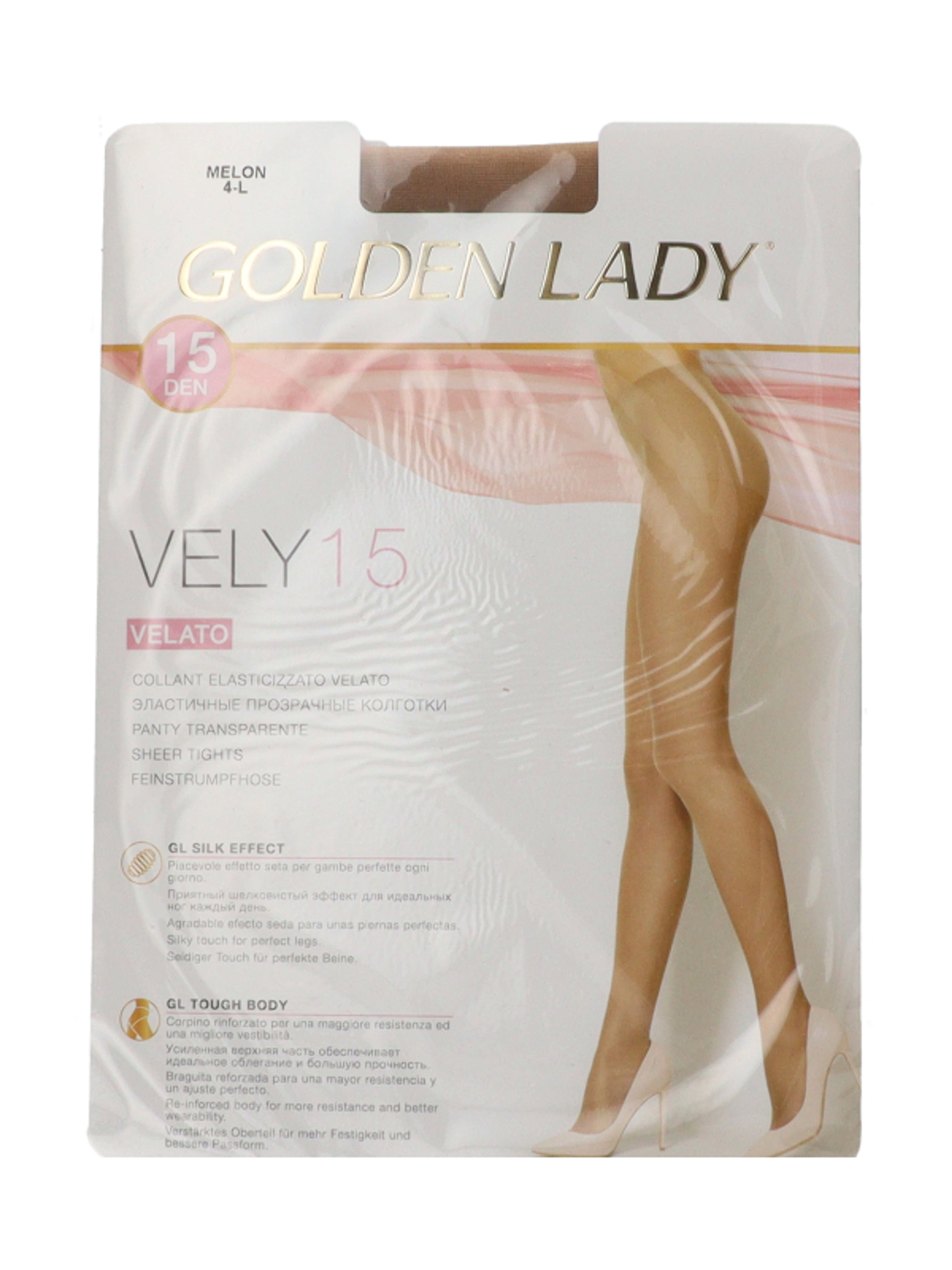 Golden Lady Vely harisnya 15Den /melon L-es - 1 db