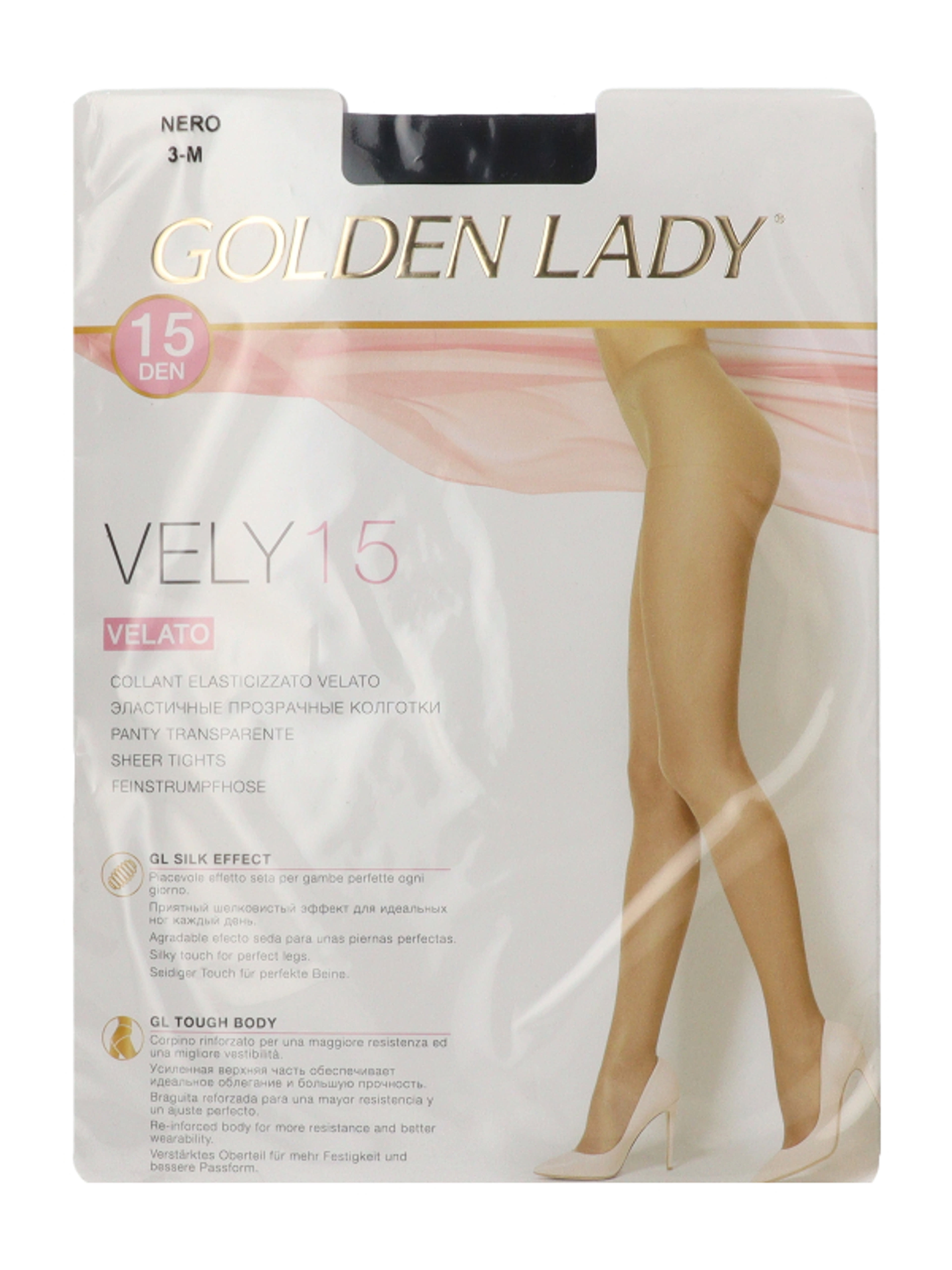 Golden Lady Vely harisnya 15Den /fekete M-es - 1 db-1