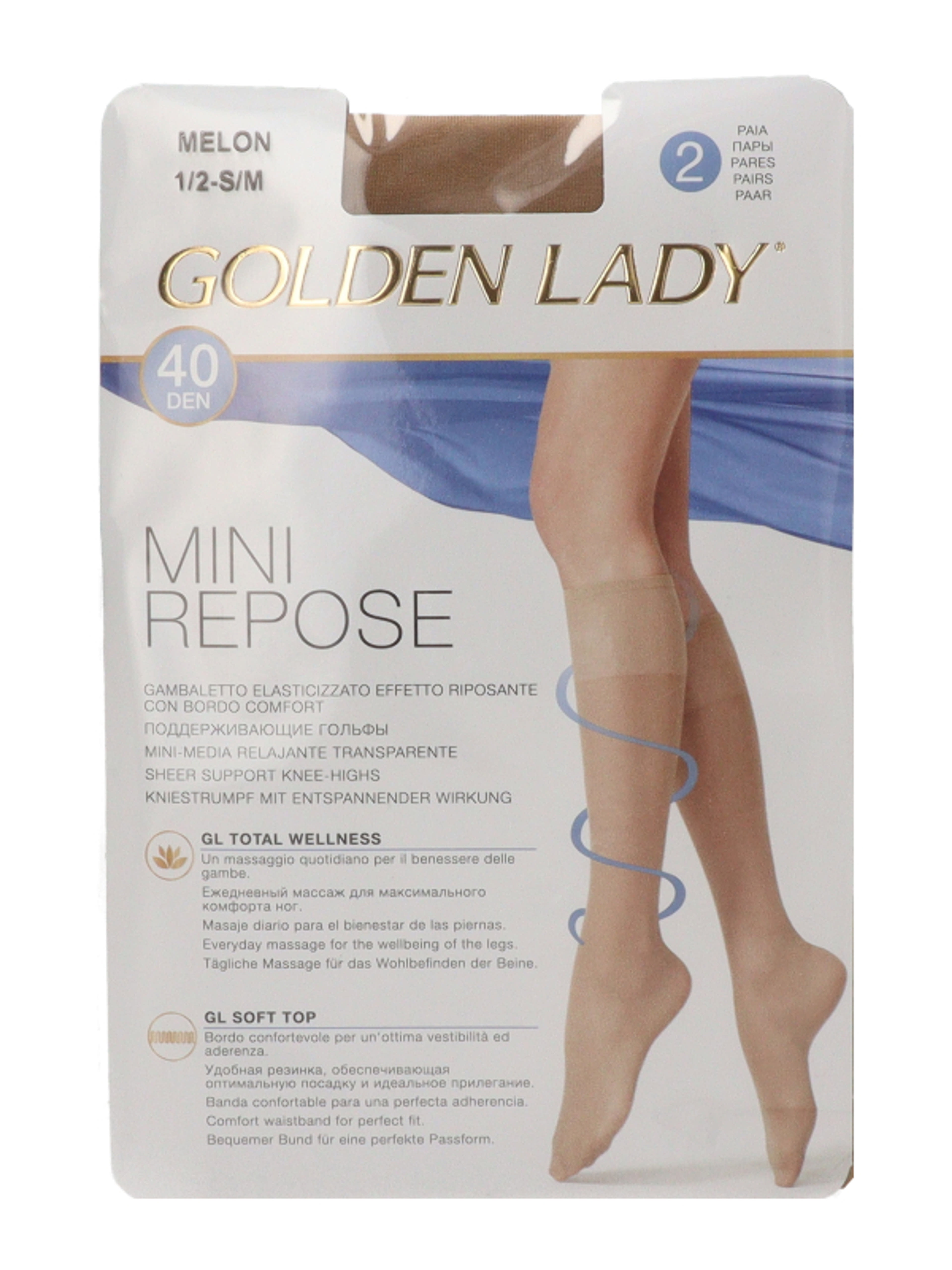 Golden Lady Mini Repose térdfix 40 Den S/M Melon - 2 db-1