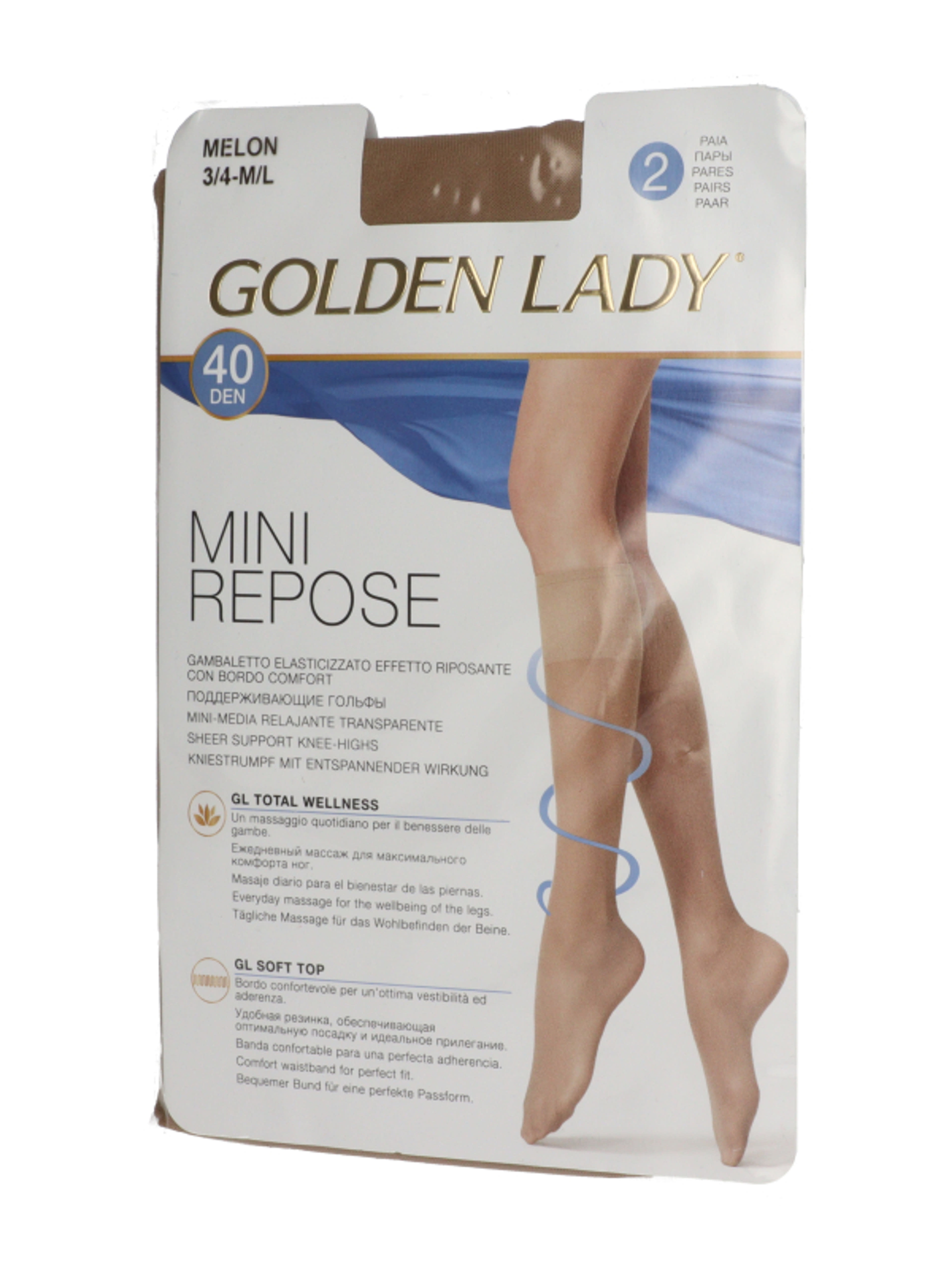 Golden Lady Mini Repose térdfix 40 Den M/L Melon - 2 db-2