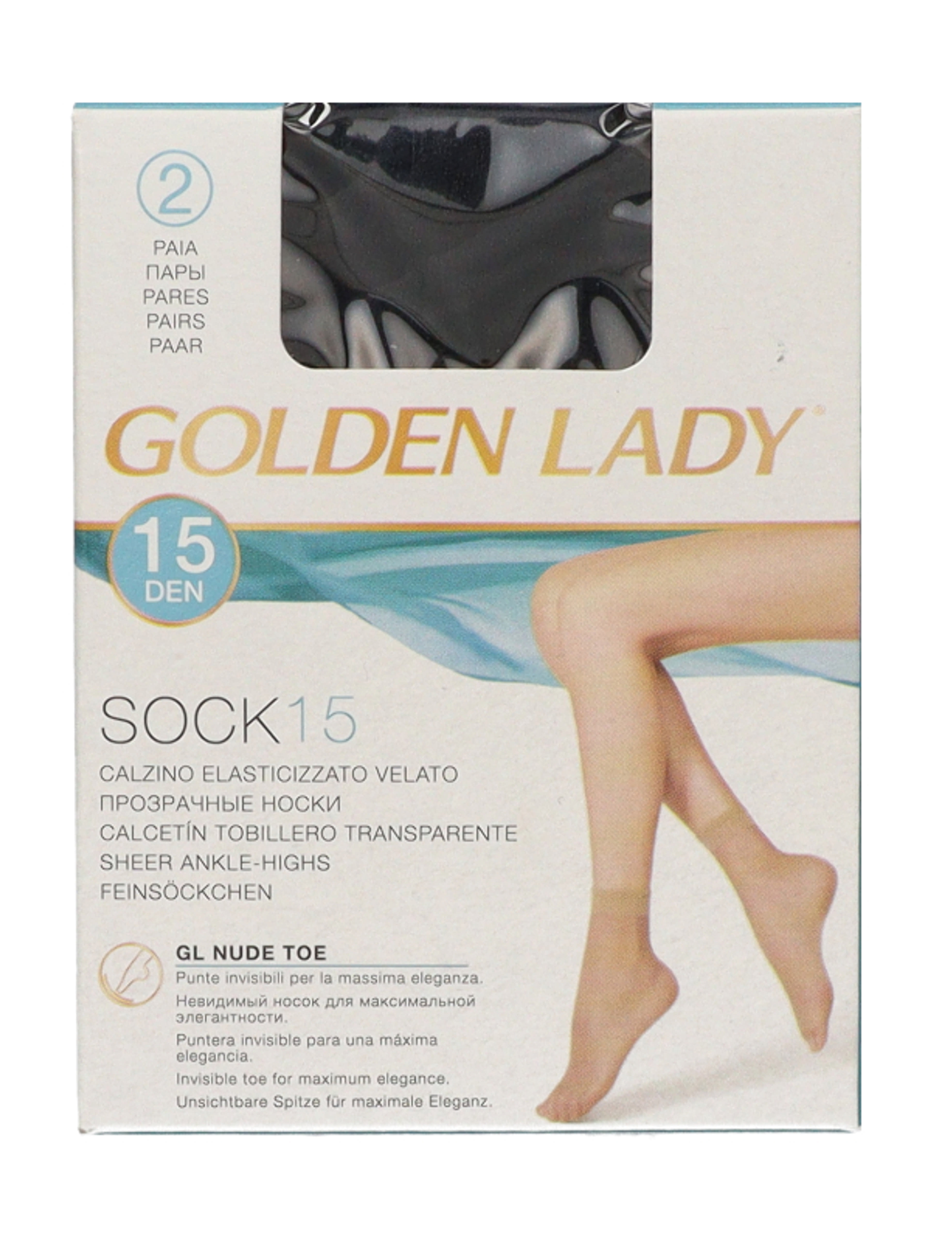 Golden Lady Sock bokazokni 15Den fekete - 2 db-2