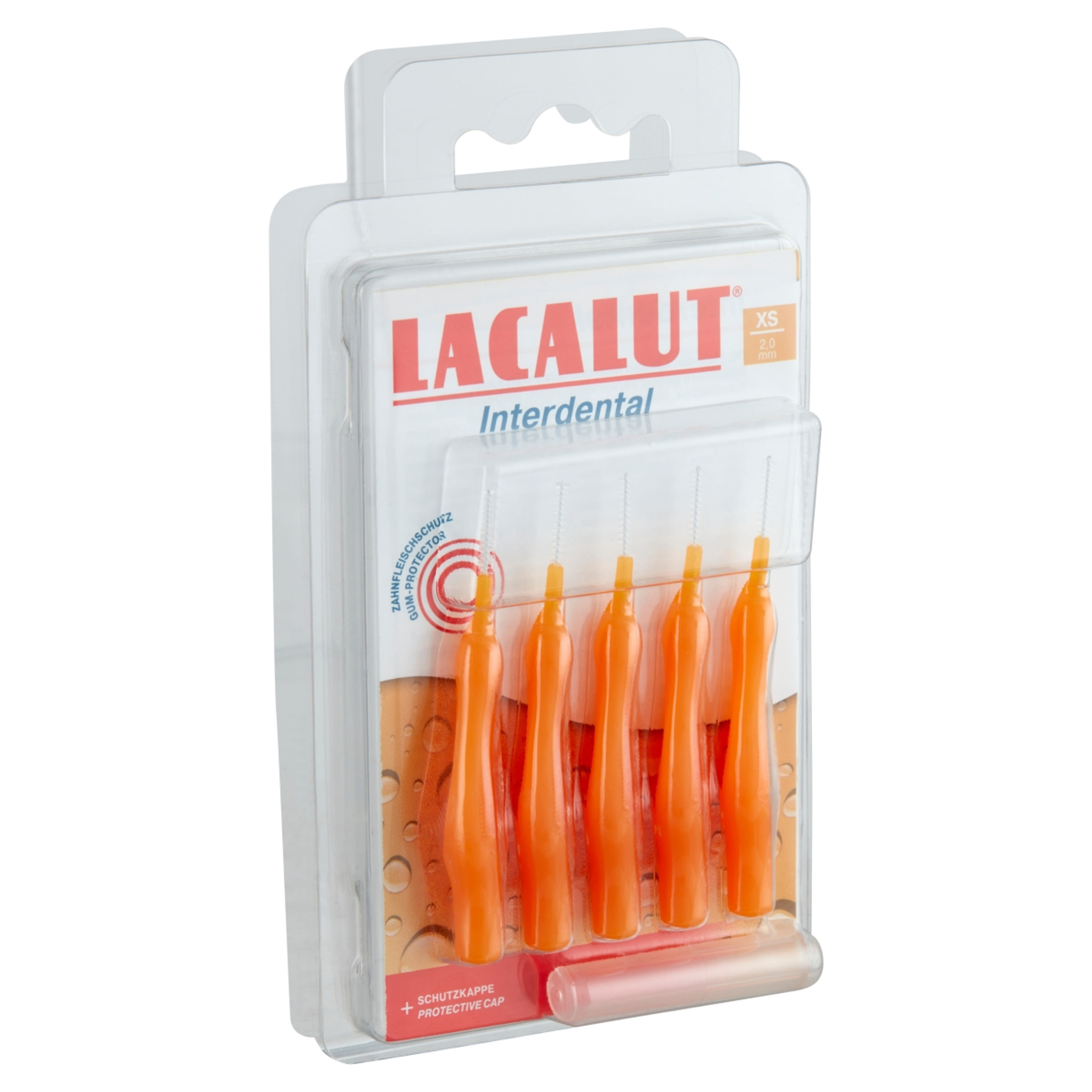 Lacalut Interdental XS fogköztisztító kefe védokupakkal - 5 db-4