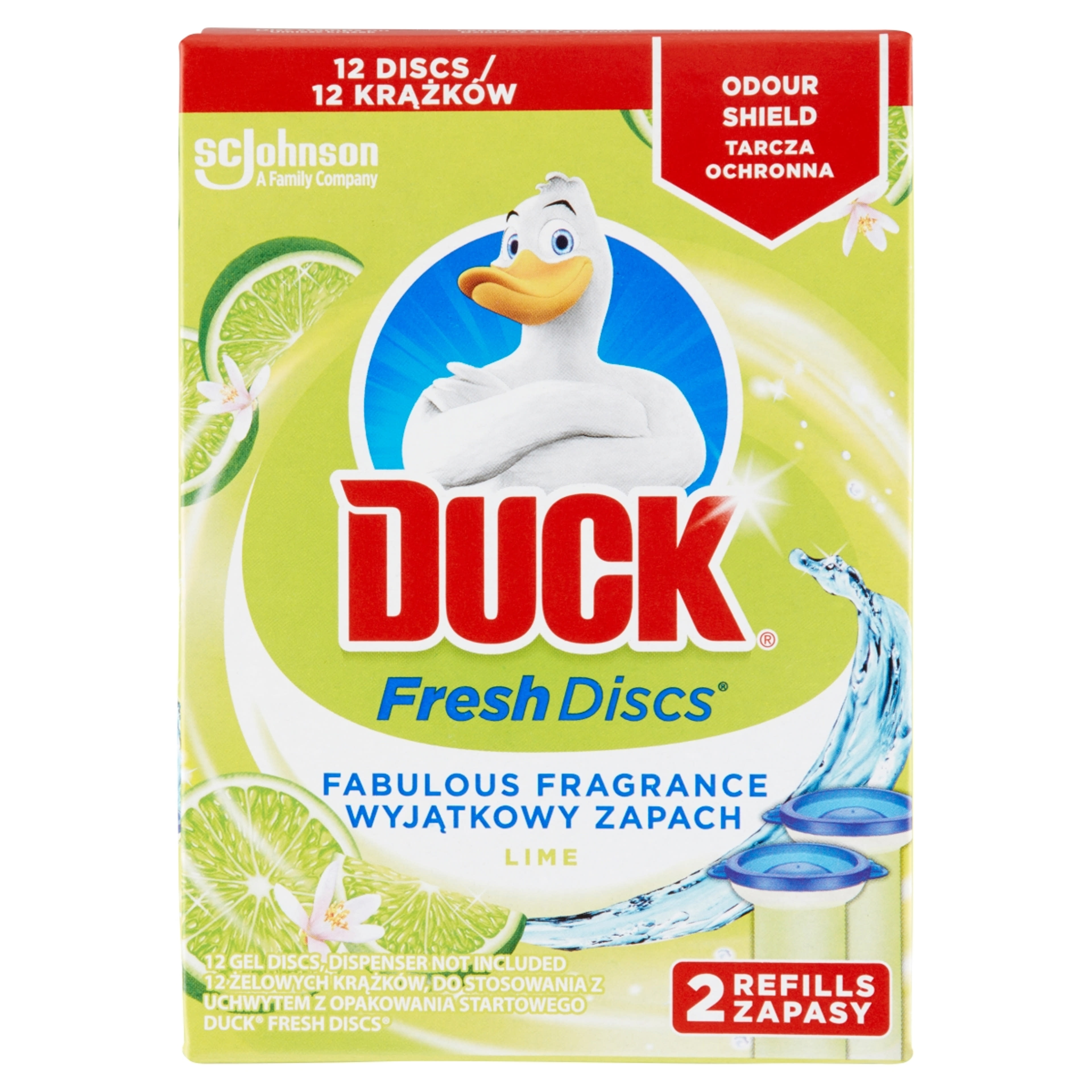 Duck Fresh Discs Duo Lime Illattal WC-Öblítő Korong Utántöltő (2x36 ml) - 72 ml