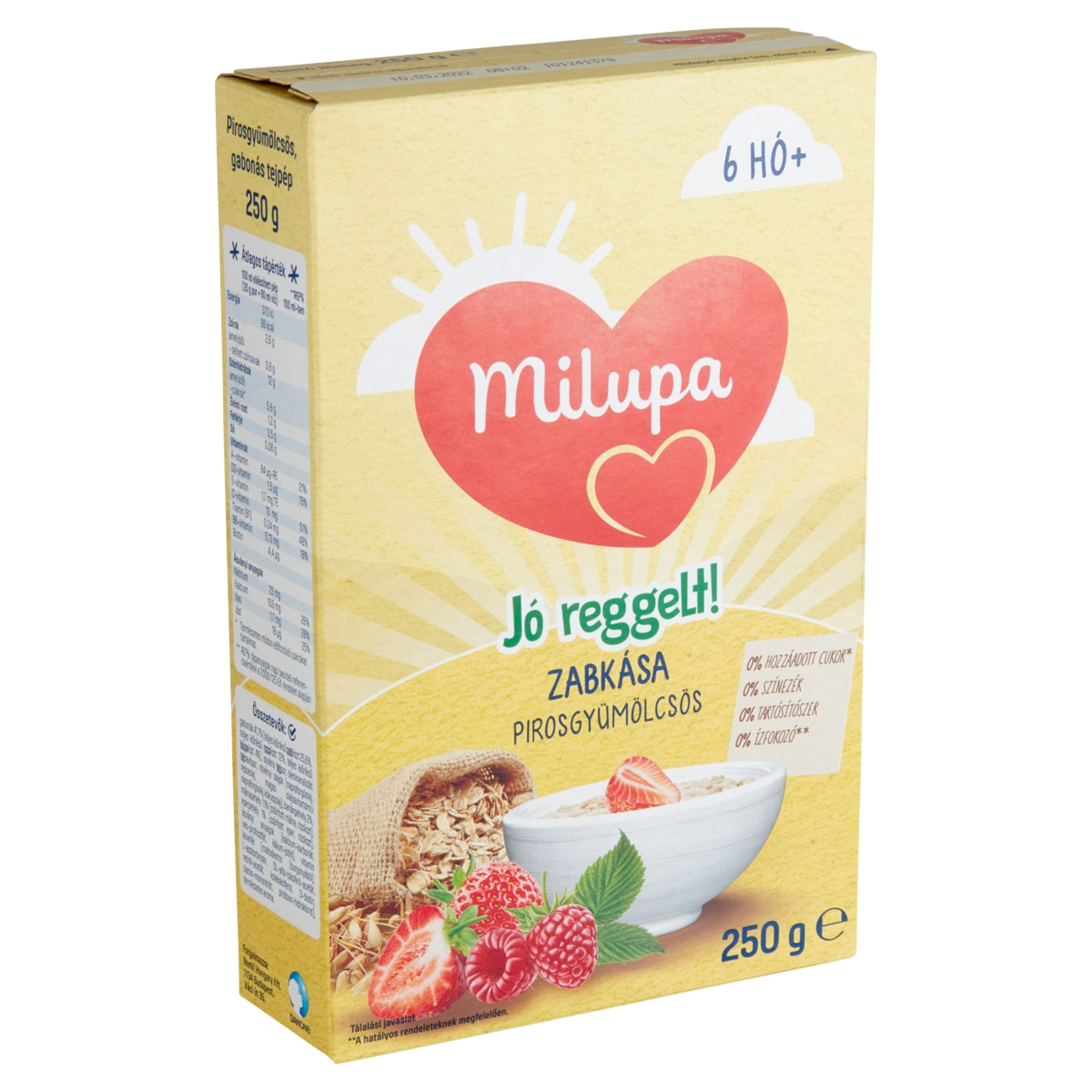 Milupa Jó reggelt zabkása pirosgyümölcs 6 hónapos kortól - 250 g-2