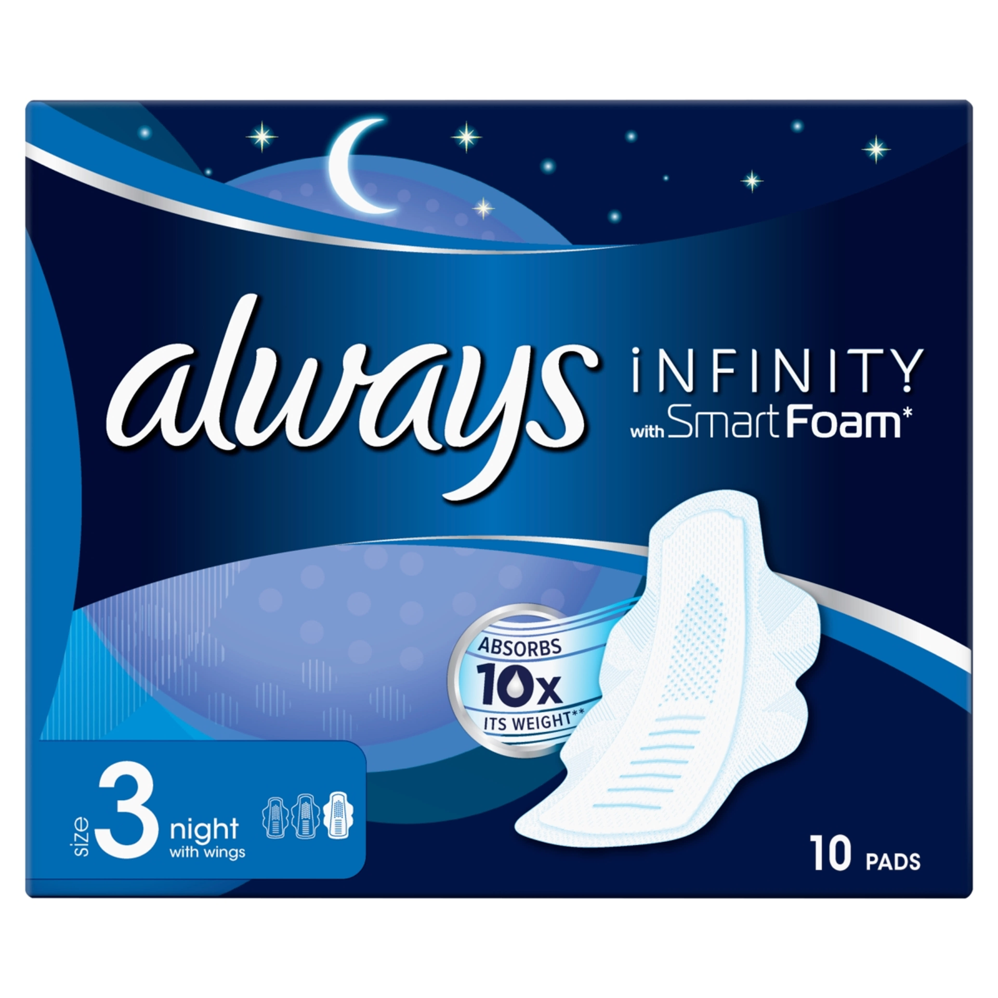 Always egészségügyi betét infinity night - 10 db