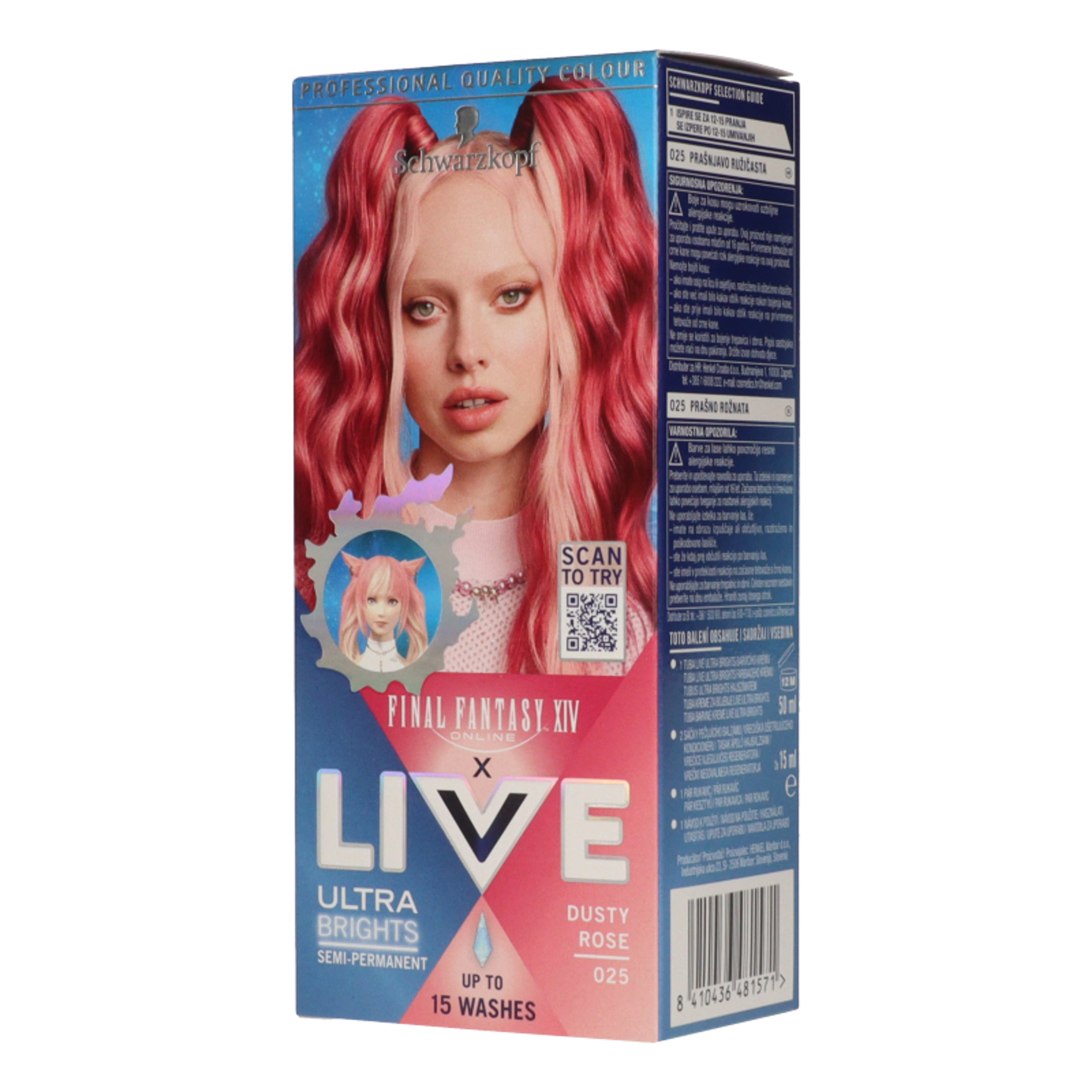 Schwarzkopf Live hajszínező /025 füstös rózsa - 1 db-3