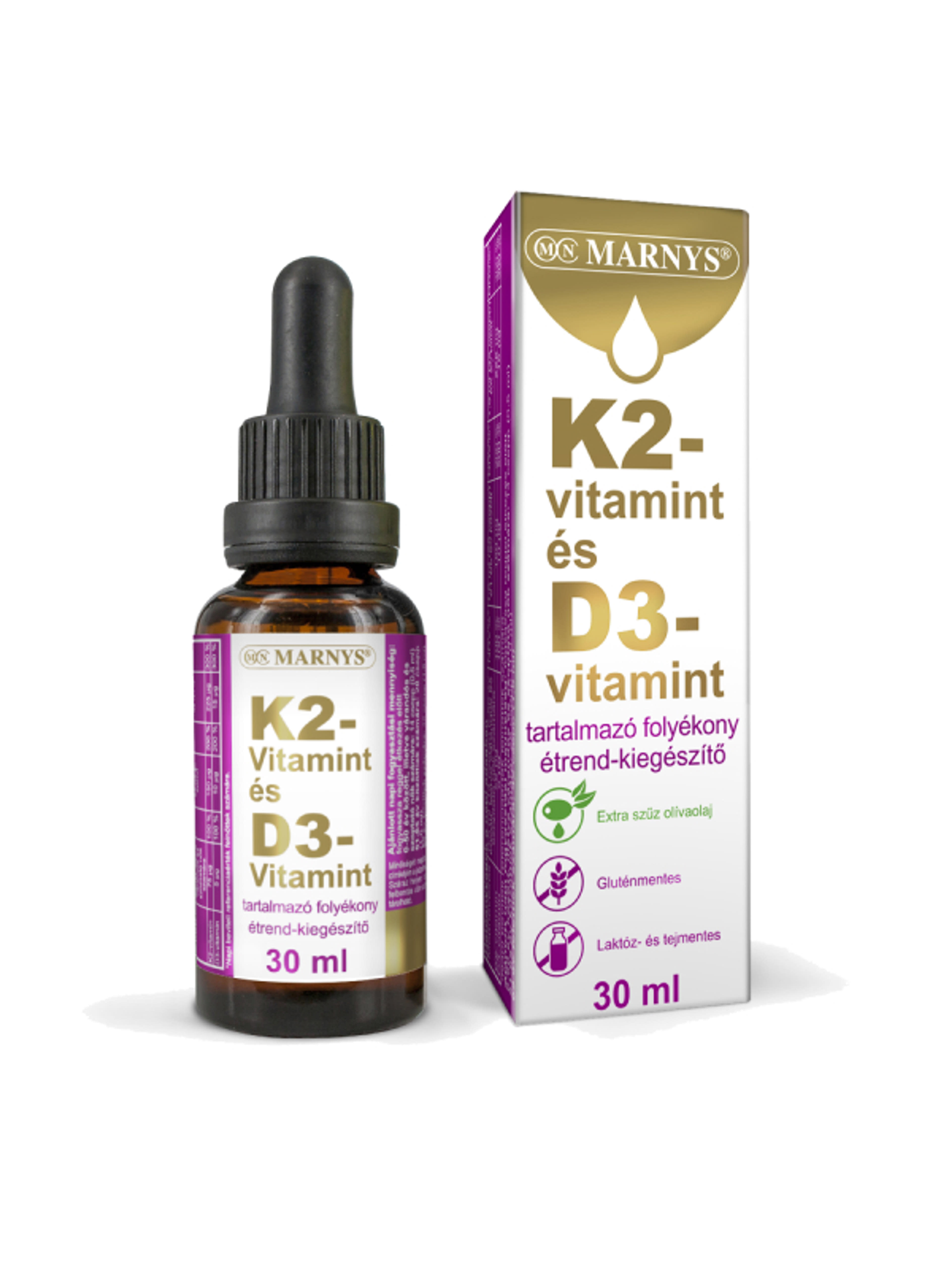 Marnys K2+D3 vitamin tartalmú étrend-kiegészítő csepp - 30 ml-1