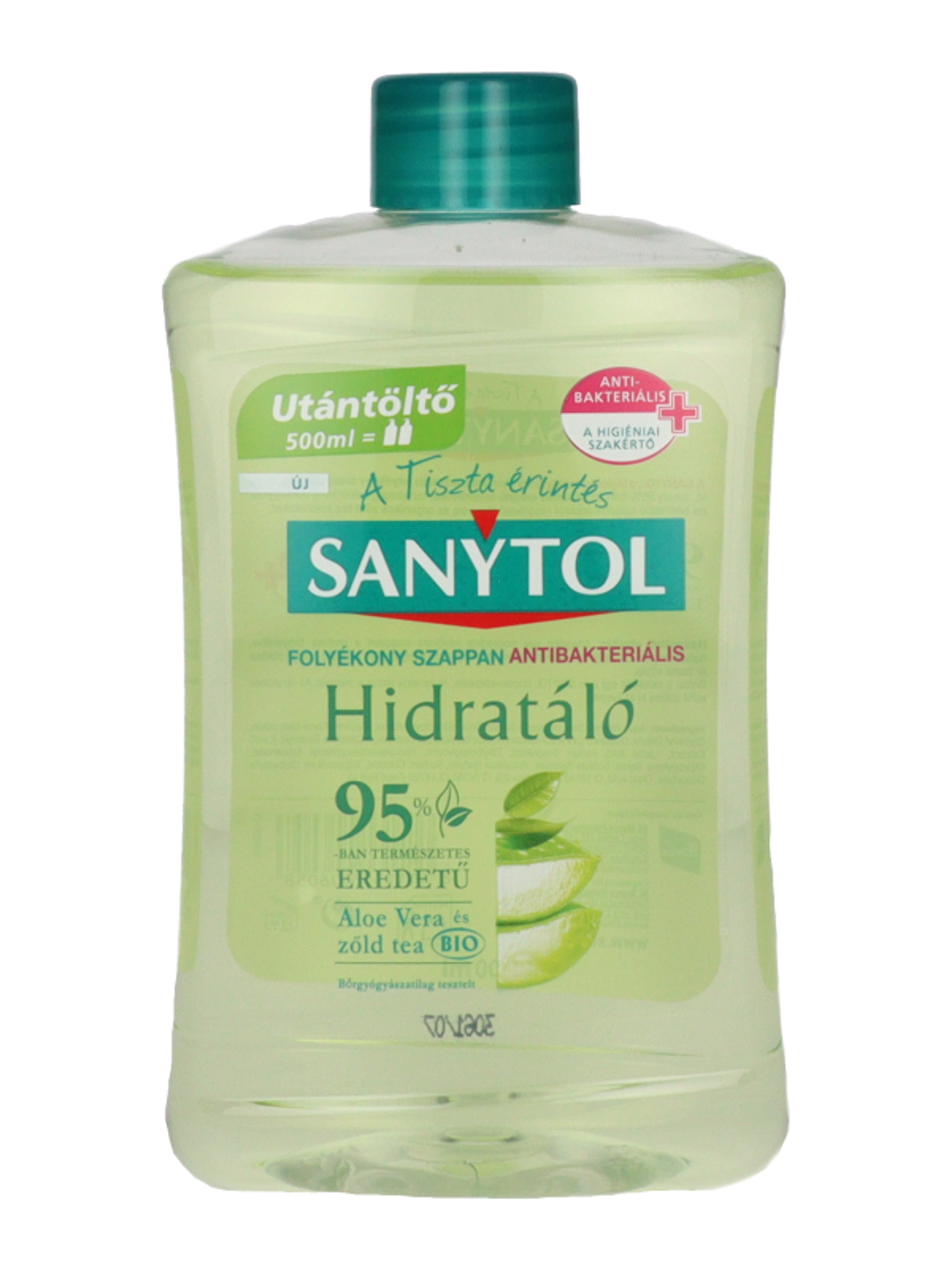Sanytol antibakteriális folyékony szappan utántöltő zöld teával és aloe verával - 500 ml