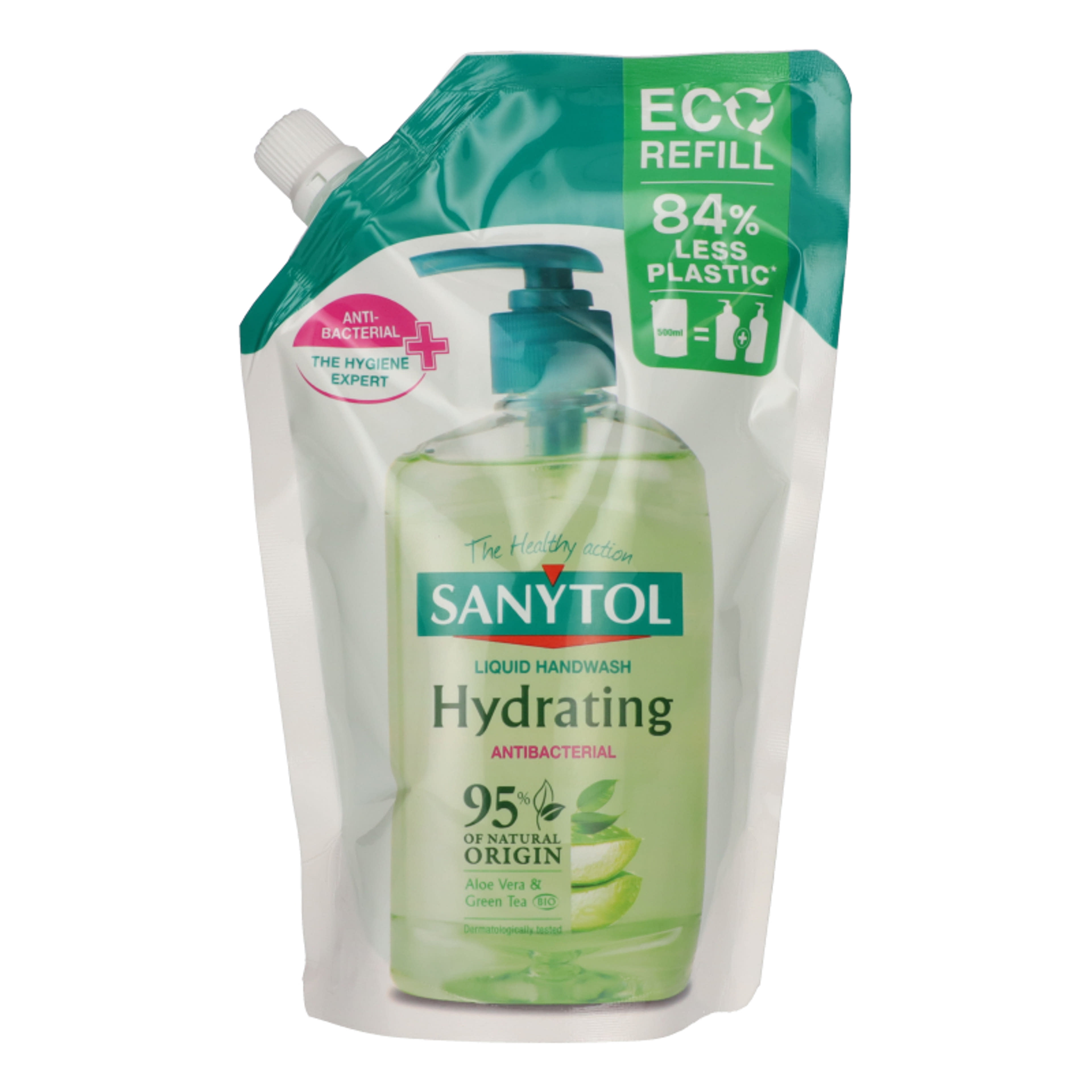 Sanytol folyékony szappan utántöltő zöld teával és aloe veraval - 500 ml-2