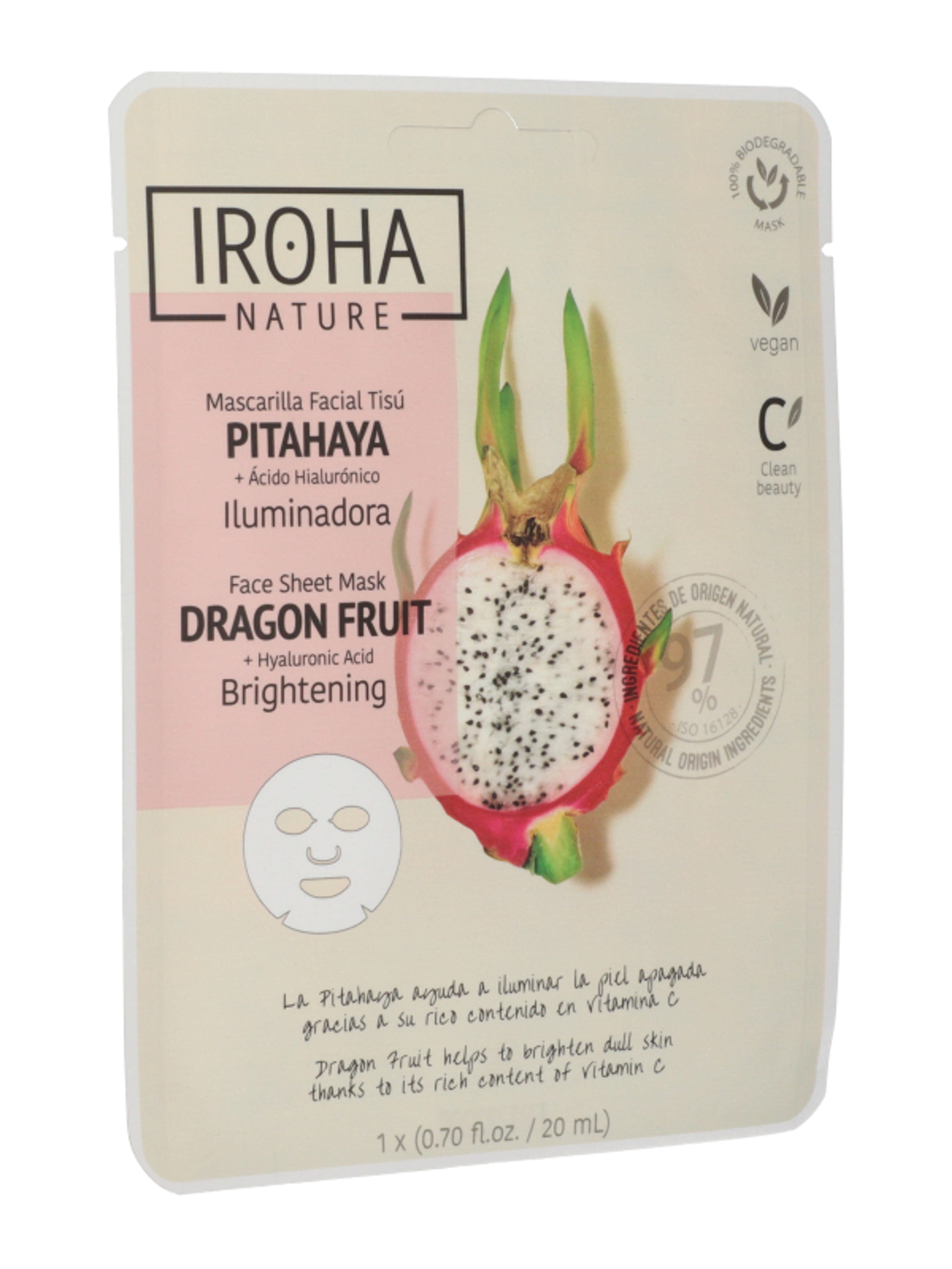 Iroha Nature fátyolmaszk hialuronsavval és sárkánygyümölccsel - 1 db-4