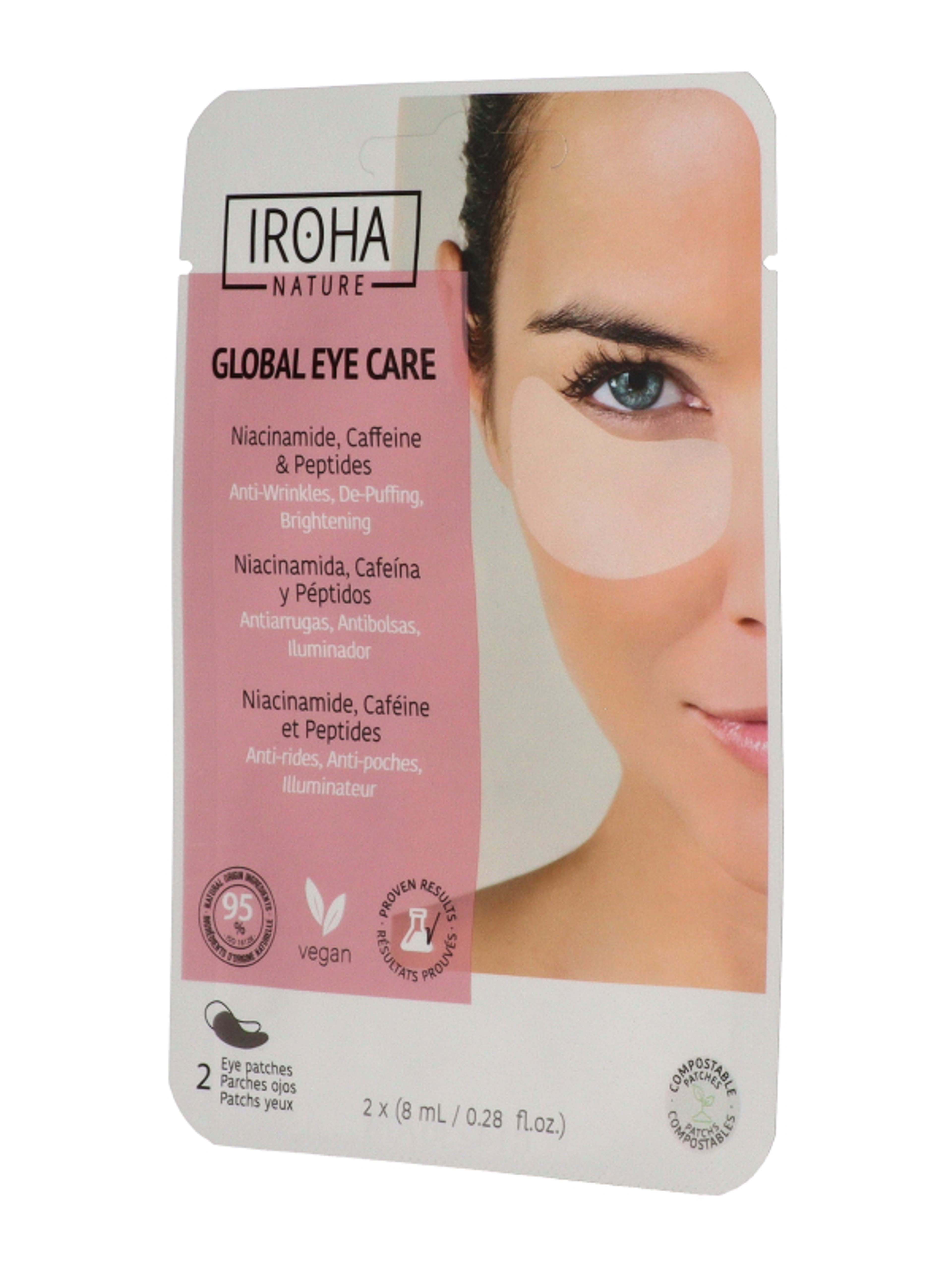 Iroha Nature Global Eyecare szemtapaszok niacinamiddal, koffeinnel és petidekkel - 2 db-2