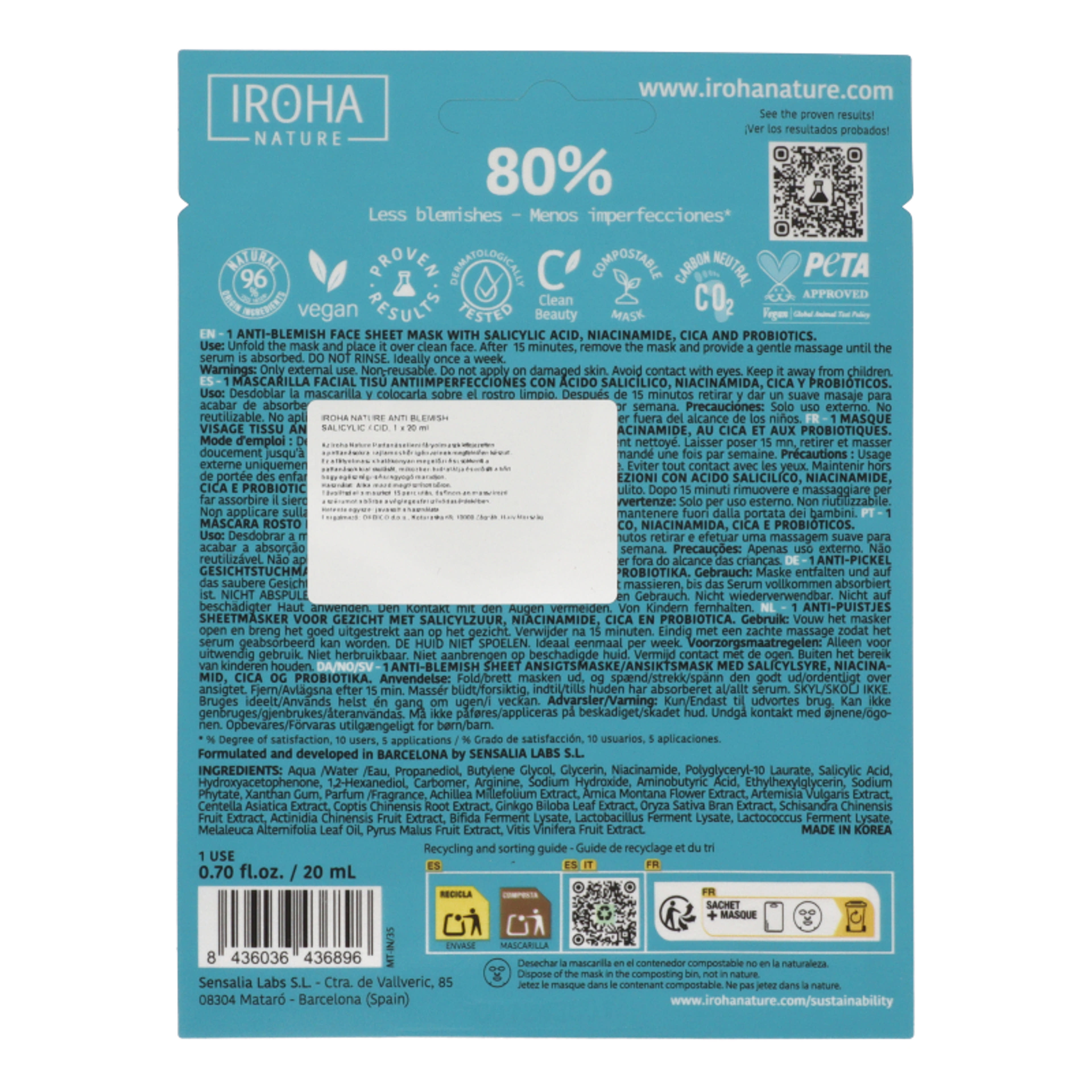 Iroha Anti-Blemish fátyolmaszk - 30 g-2