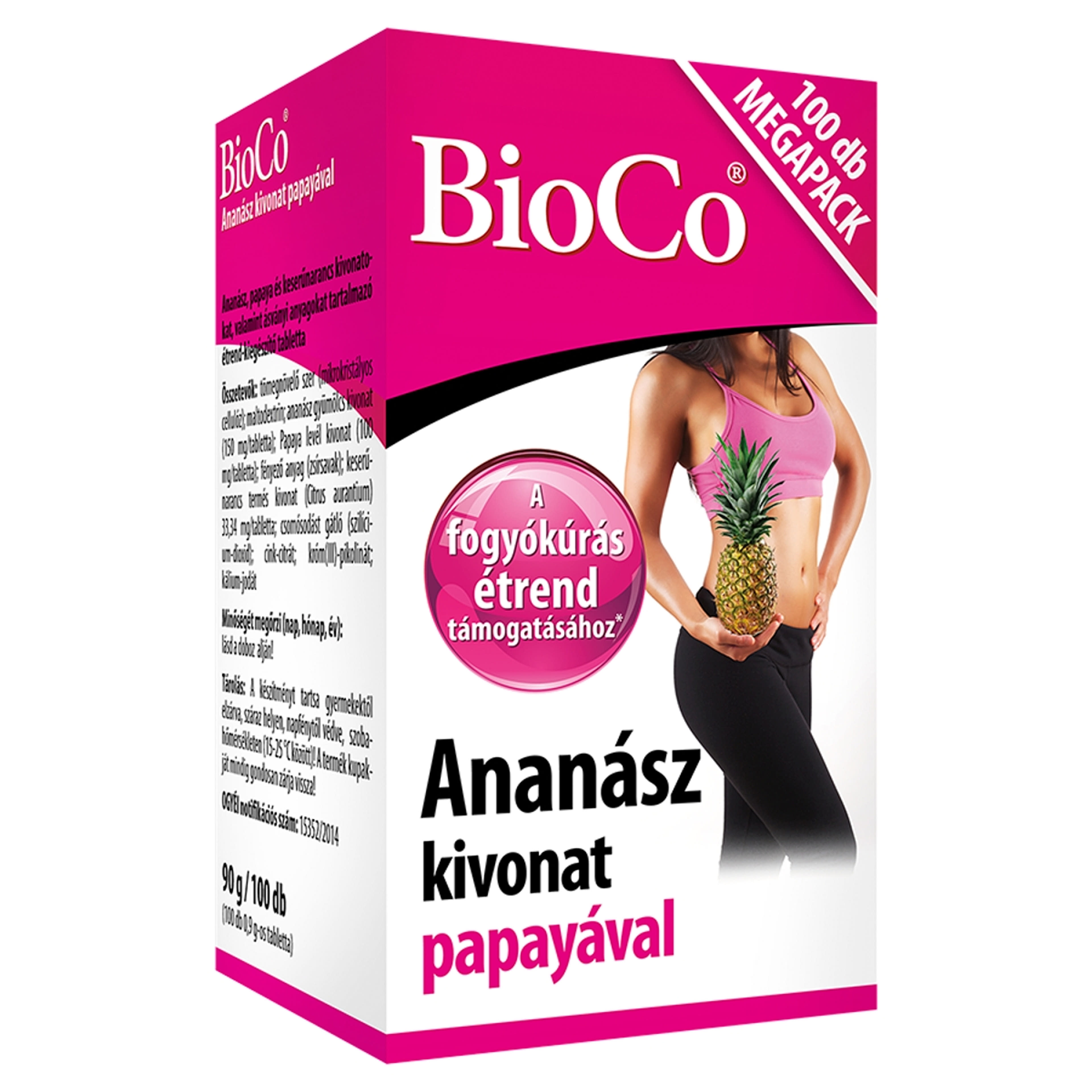 BioCo tabletta ananász és papaya kivonattal megapack - 100 db-2