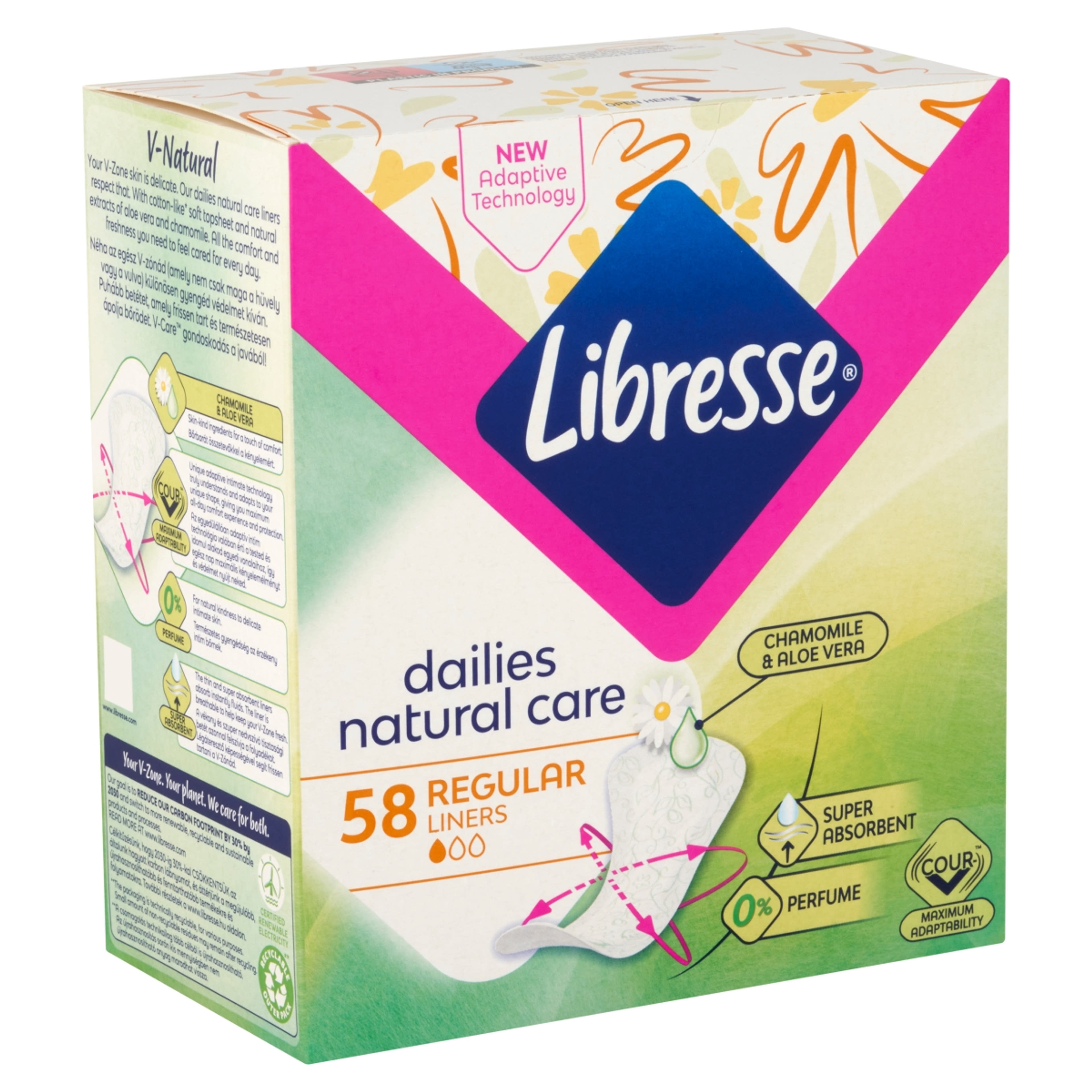 Libresse Natural Care Normal illatmegkötő tisztasági betét - 58 db-2
