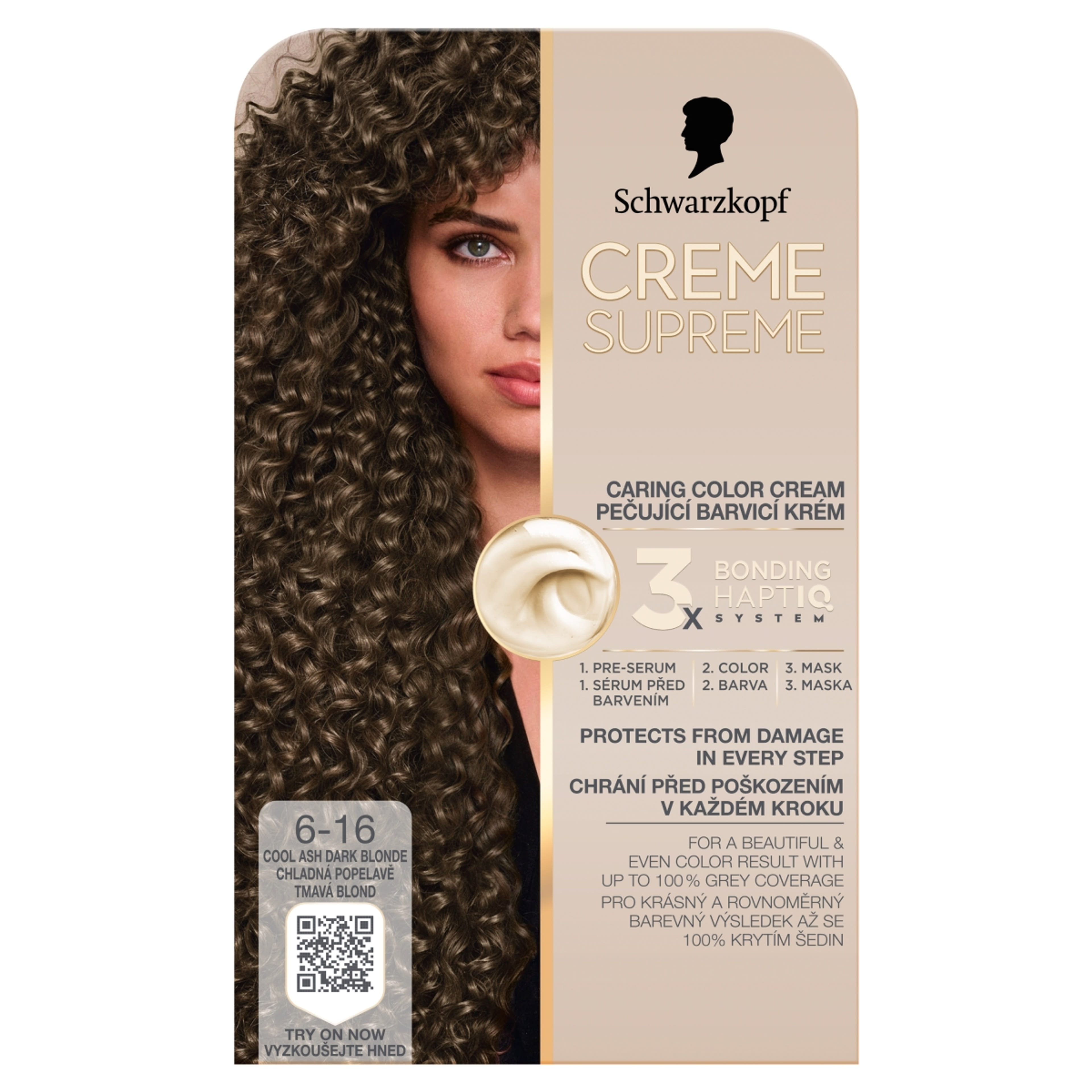Schwarzkopf Creme Supreme tartós hajfesték /6-16 Hűvös hamvas sötétszőke - 1 db