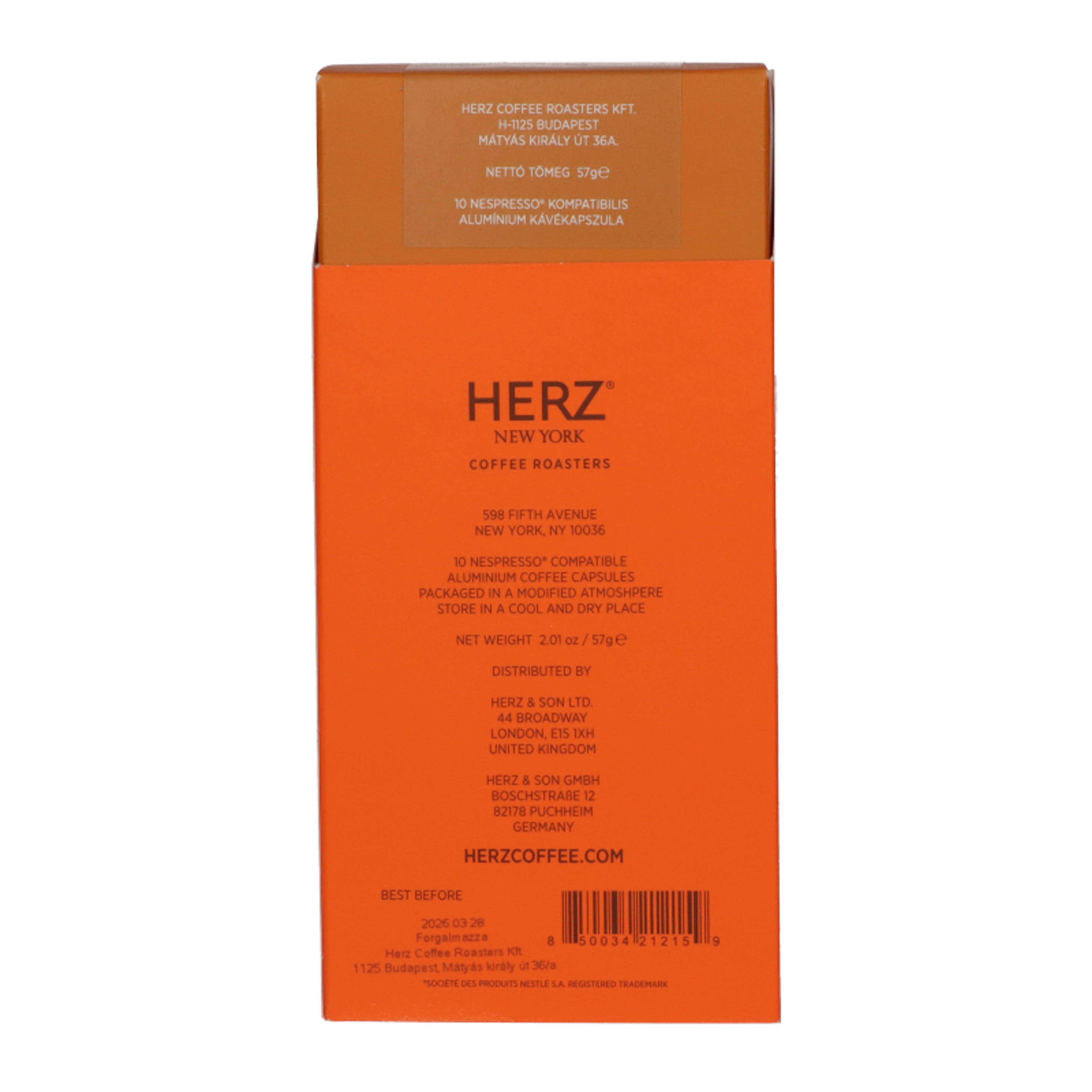 Herz New York Coffee Roasters Nespresso kapszulás kávé - 10 db-3