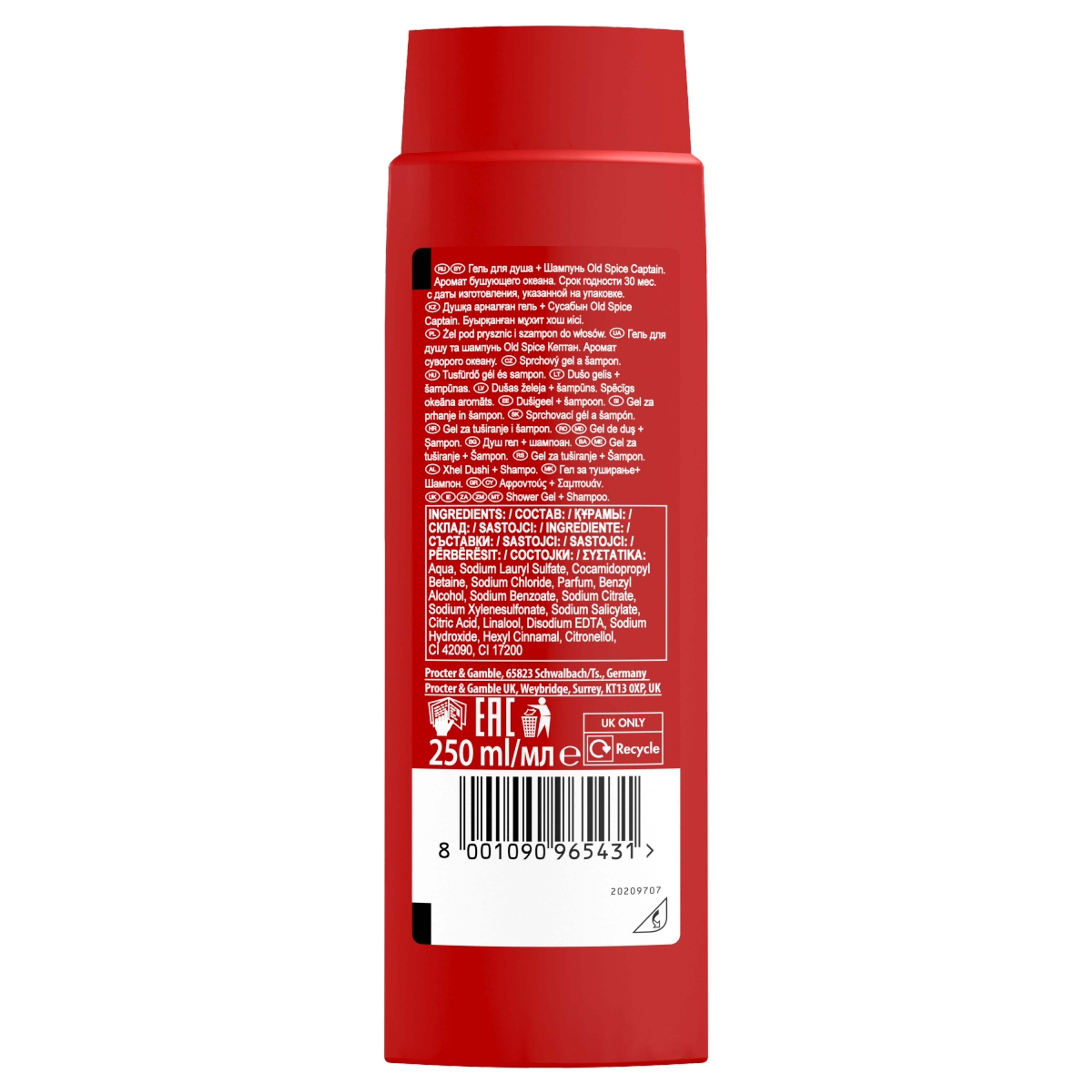 Old Spice Captain tusfürdő és sampon férfiaknak - 250 ml-2
