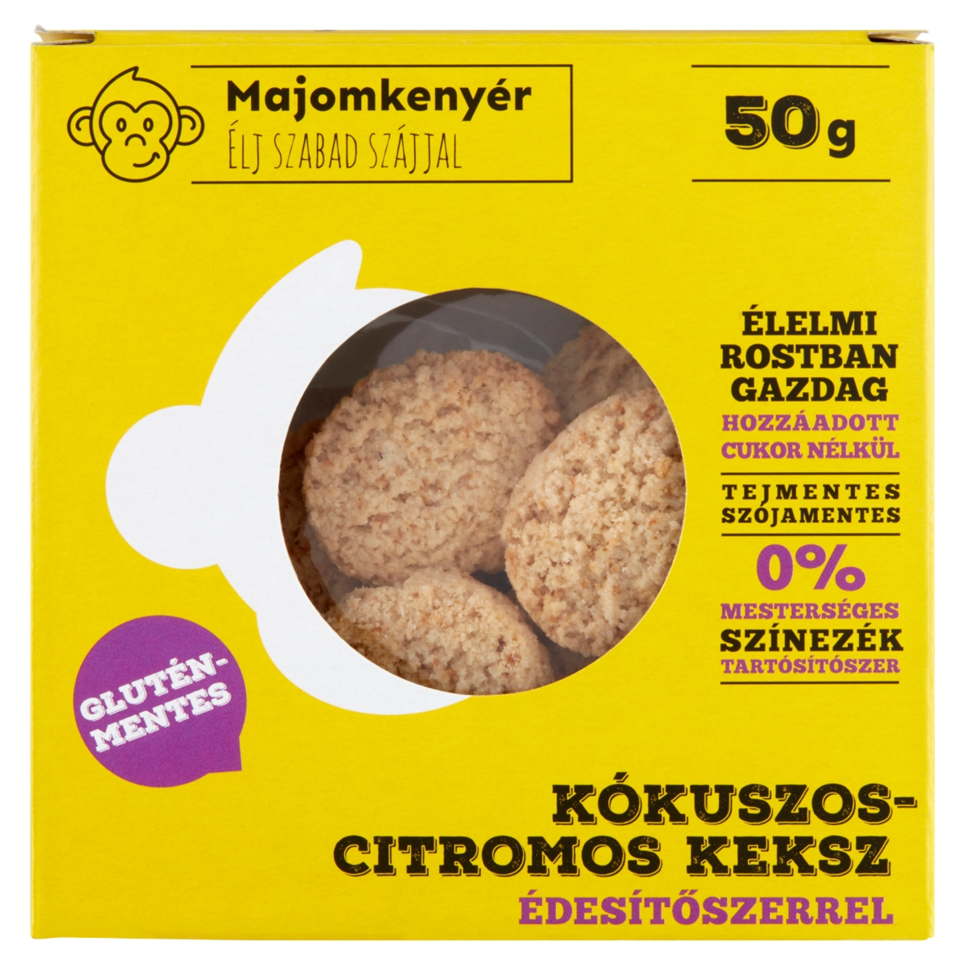 Majomkenyér Gluténmentes Kókuszos-Citromos keksz - 50g-1