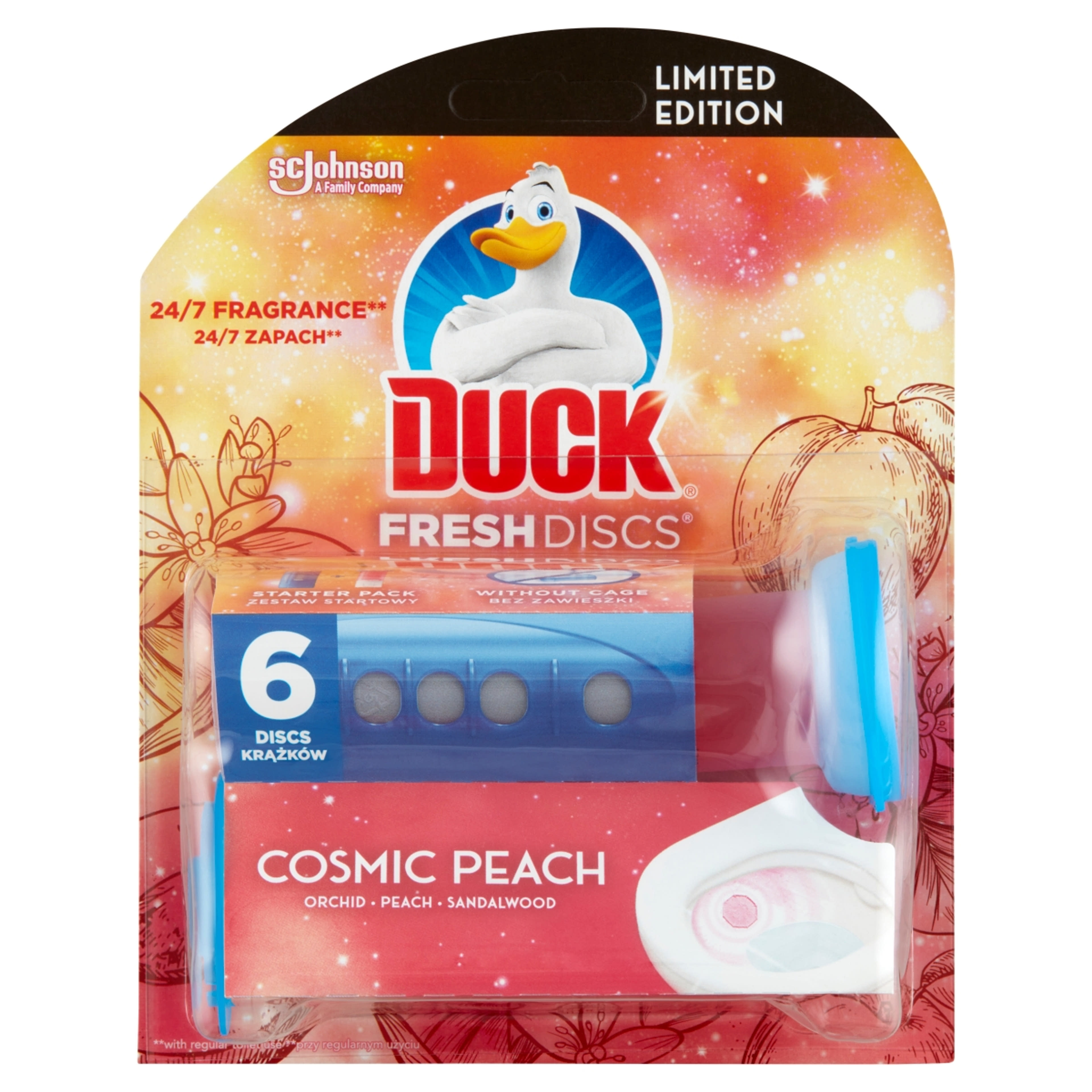 Duck Fresh Cosmic Peach Discs WC-öblítő korong - 36 g