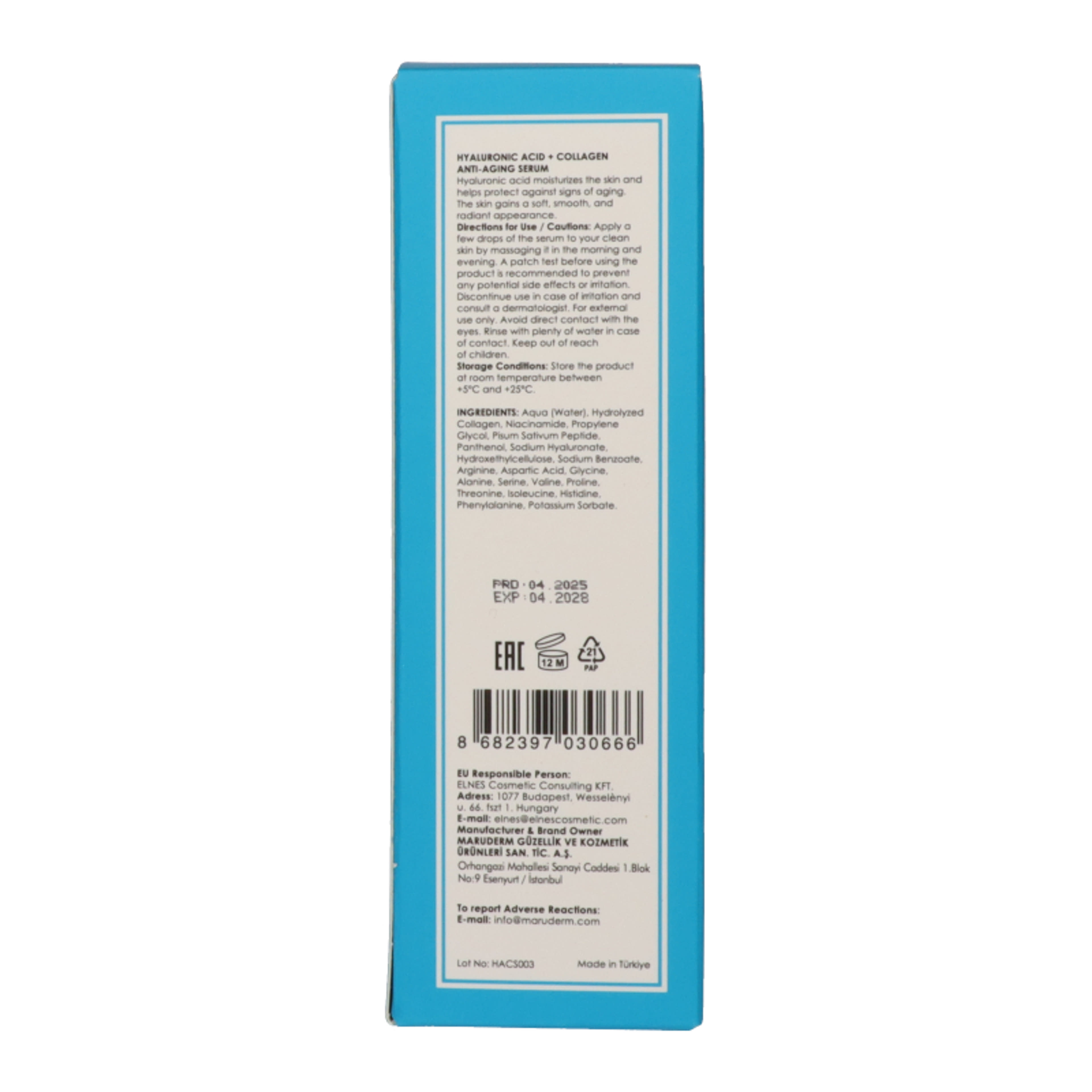 Maruderm hialuronsav + kollagén öregedésgátló szérum - 30 ml-3