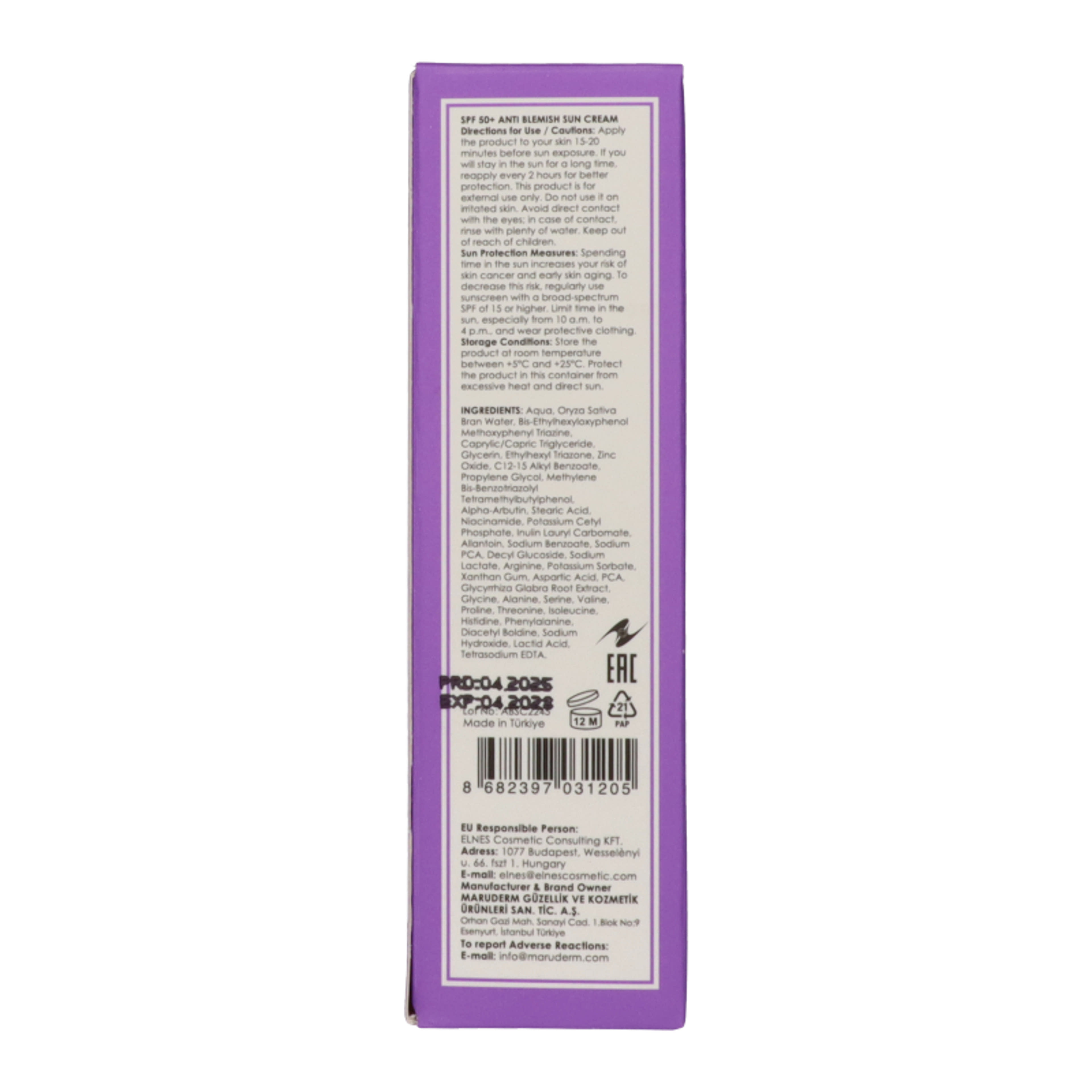 Maruderm Anti Blemish fényvédő krém SPF 50+ - 50 ml-3