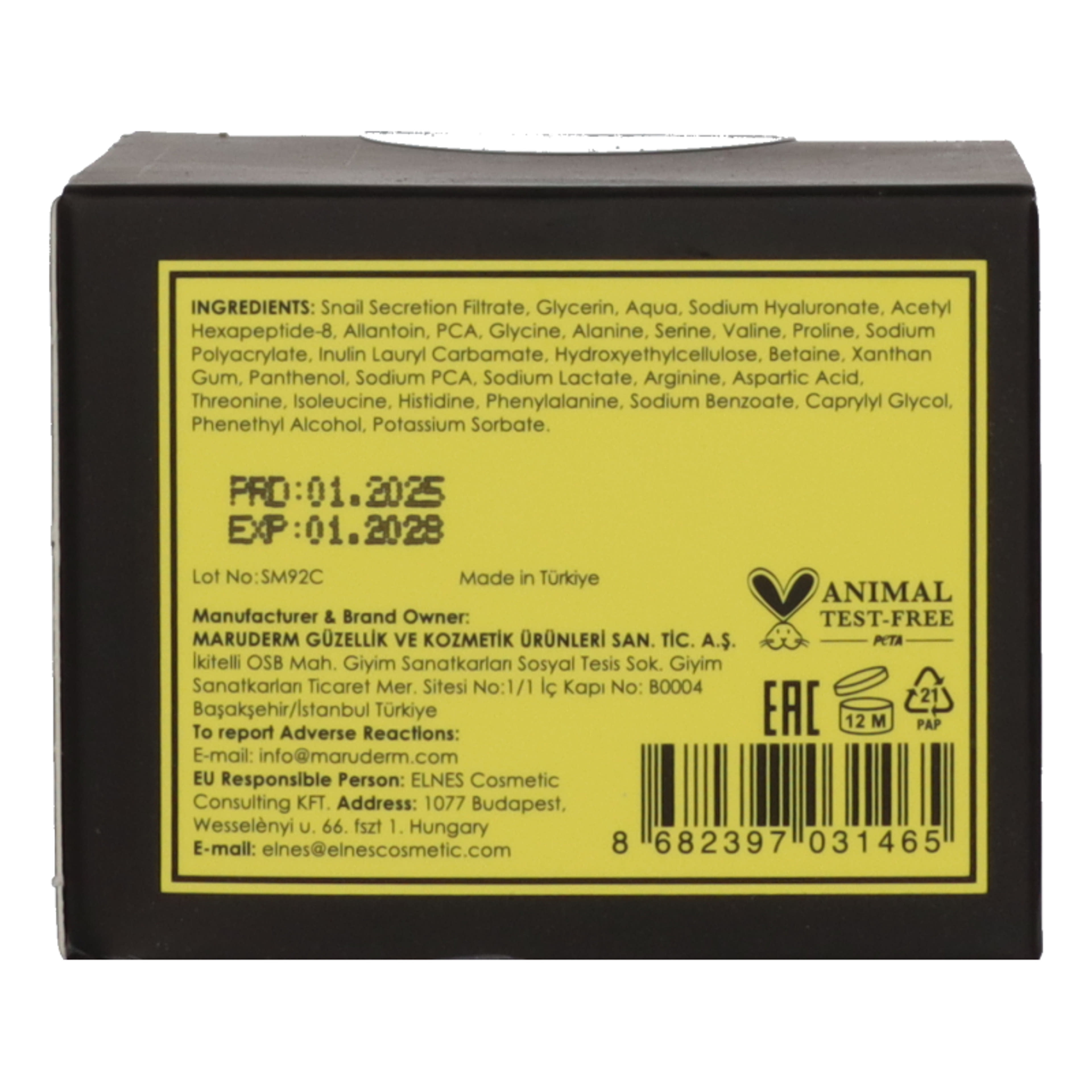 Maruderm arckrém csigamucinnal, argirelinnel, hialuronsavval és panthenollal - 100 ml-3
