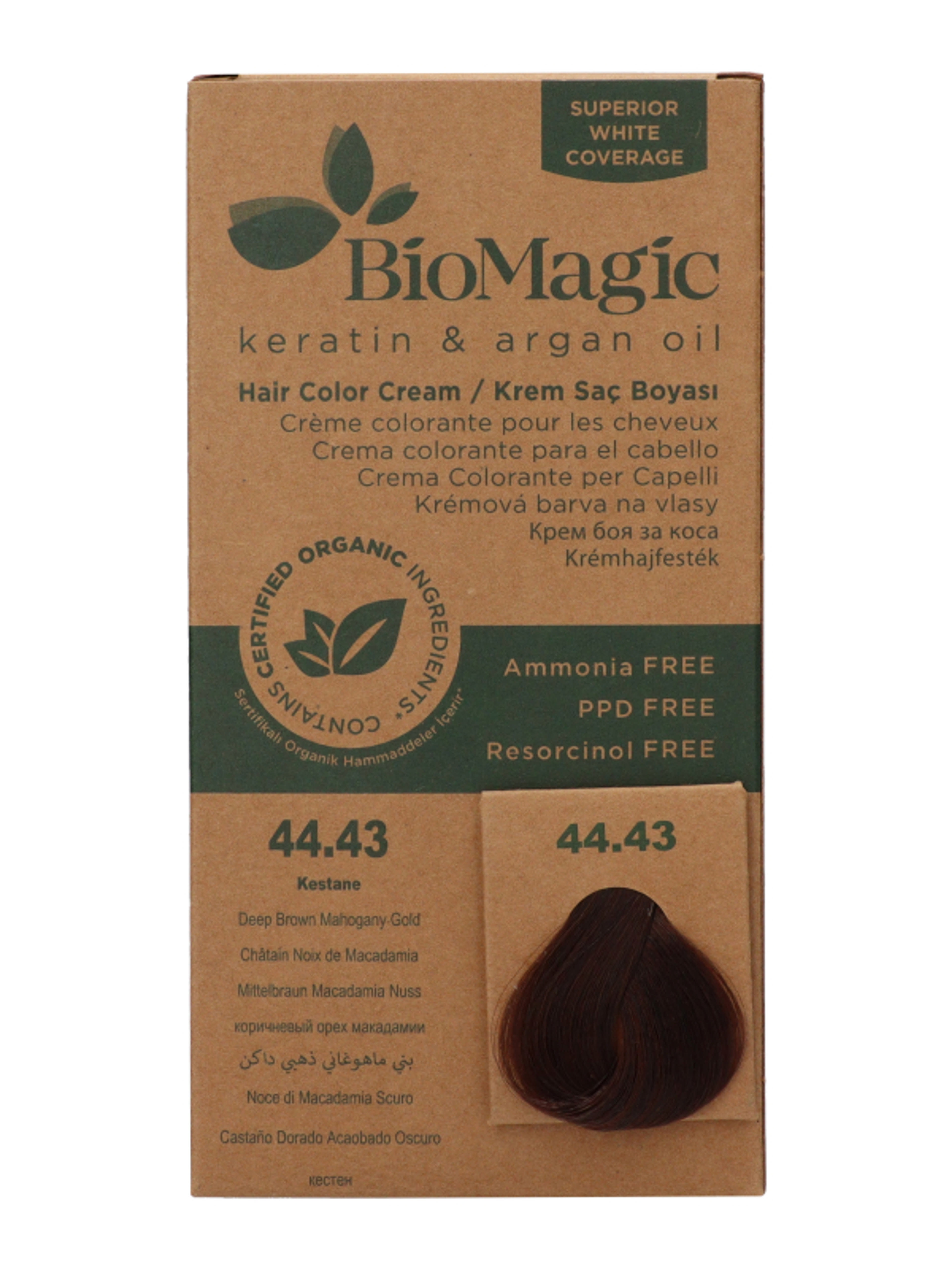 Biomagic hajfesték 44.43 arany mahagoni mély barna - 1 db