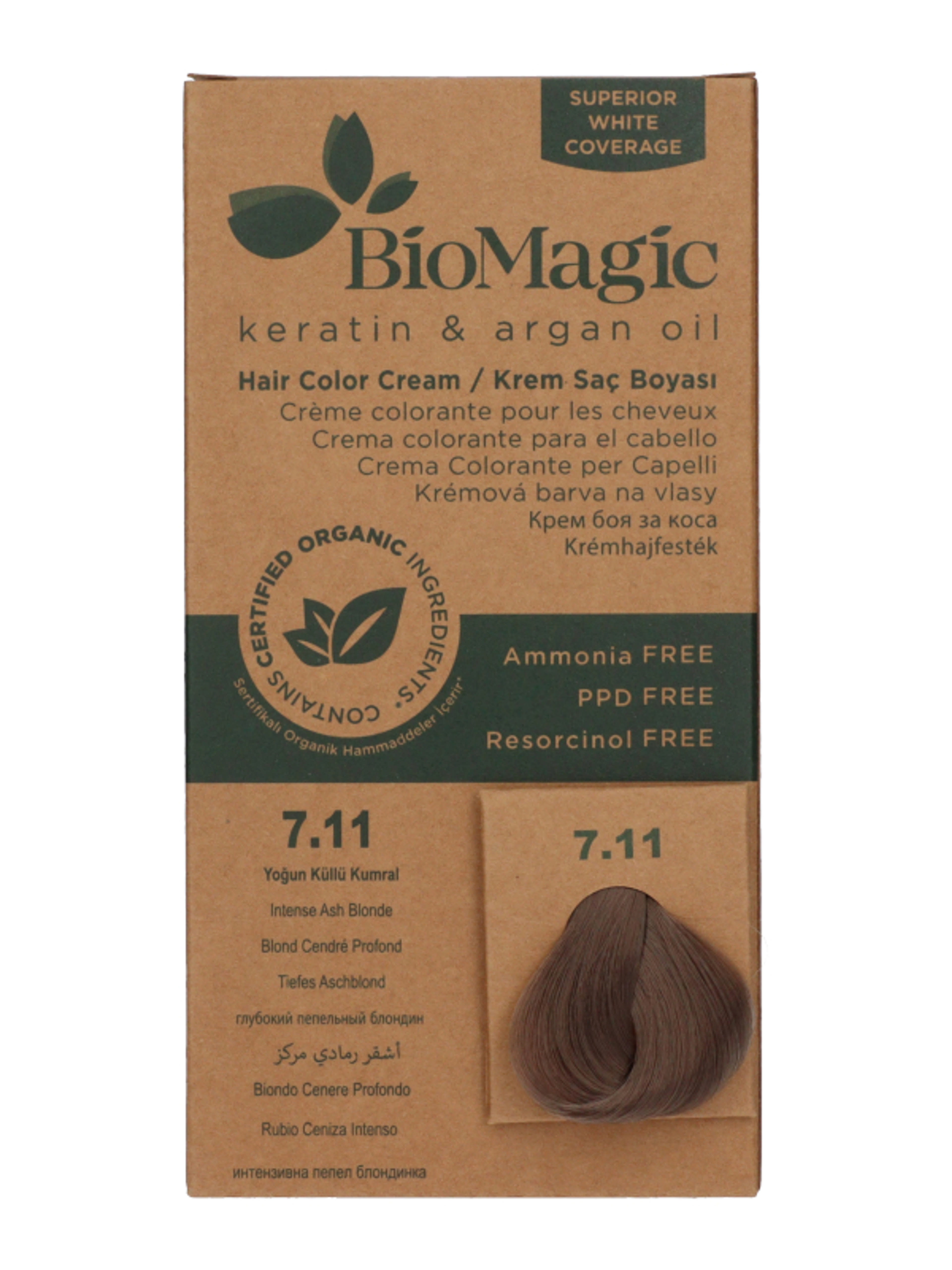 Biomagic krémhajfesték /7.11 intenzív hamvas szőke - 1 db