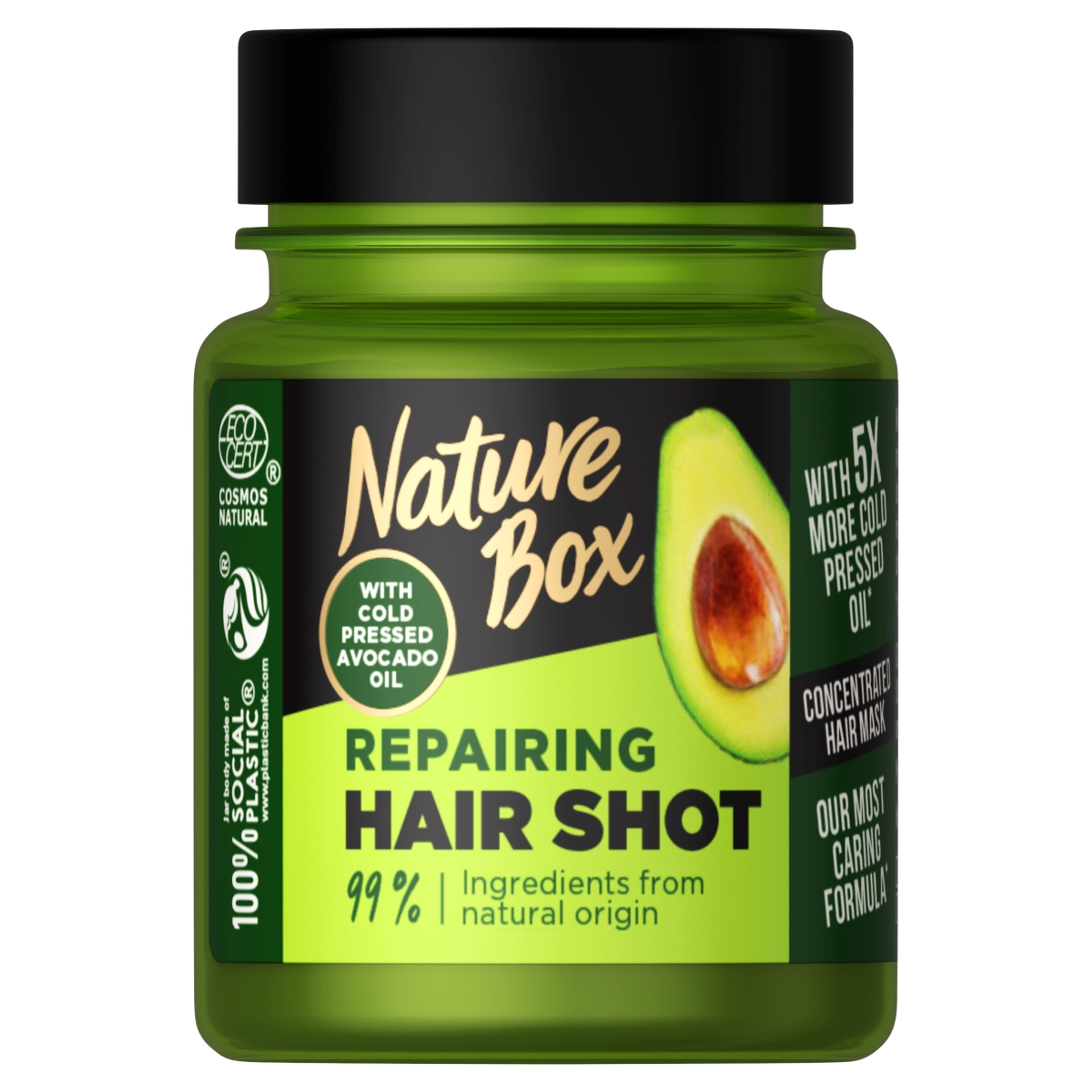 Nature Box Hair Shot hajpakolás Avokádó olajjal a regenerált hajért - 60 ml