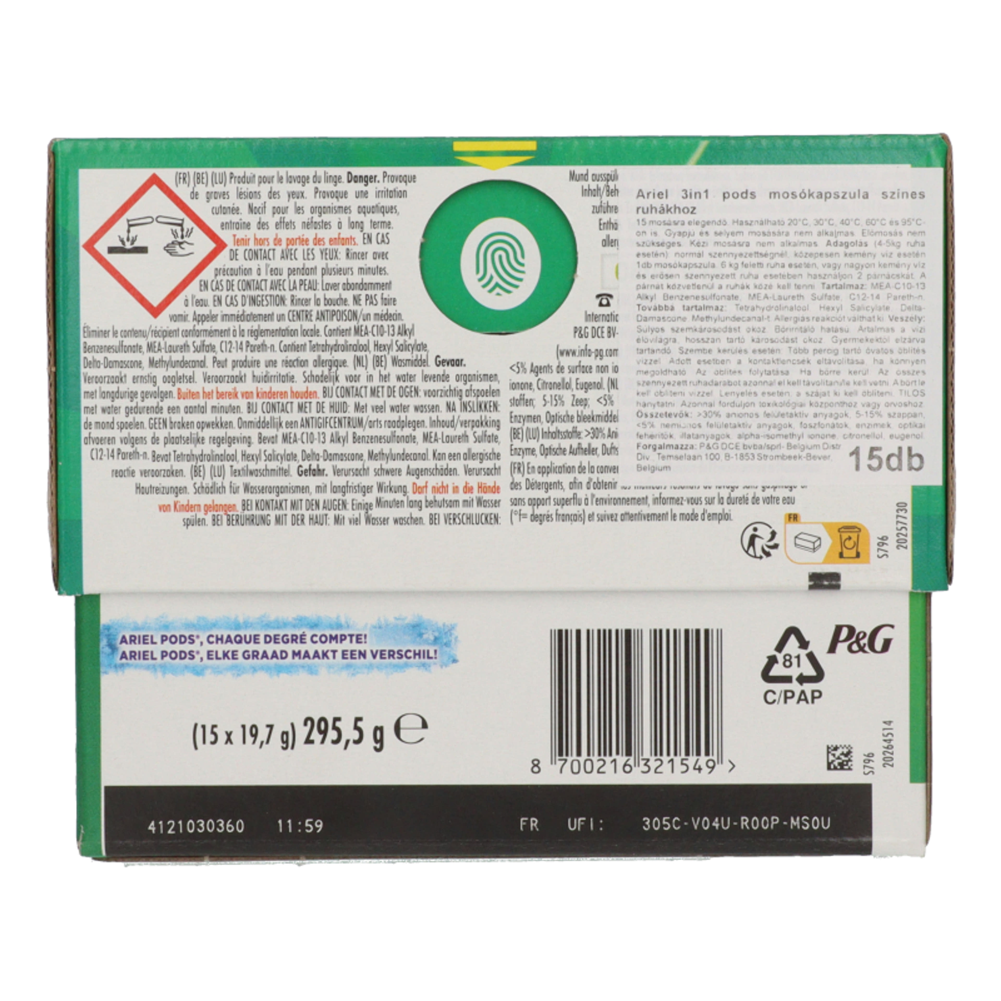 Ariel 3in1 mosókapszula - 15 db-2