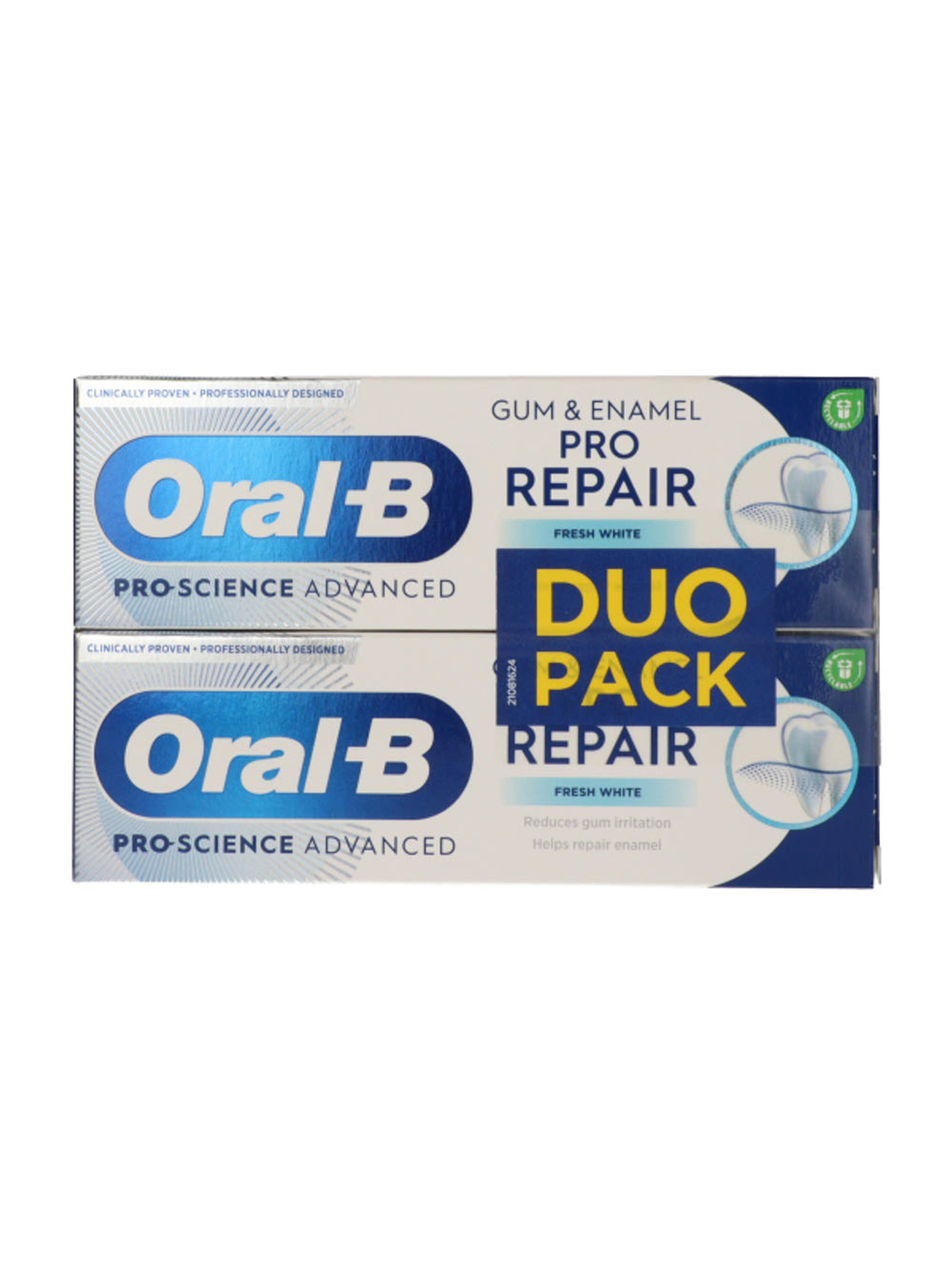 Oral-B Professional Gum & Enamel Pro-Science Advanced Fresh White fogkrém 2x75 ml - 150 ml