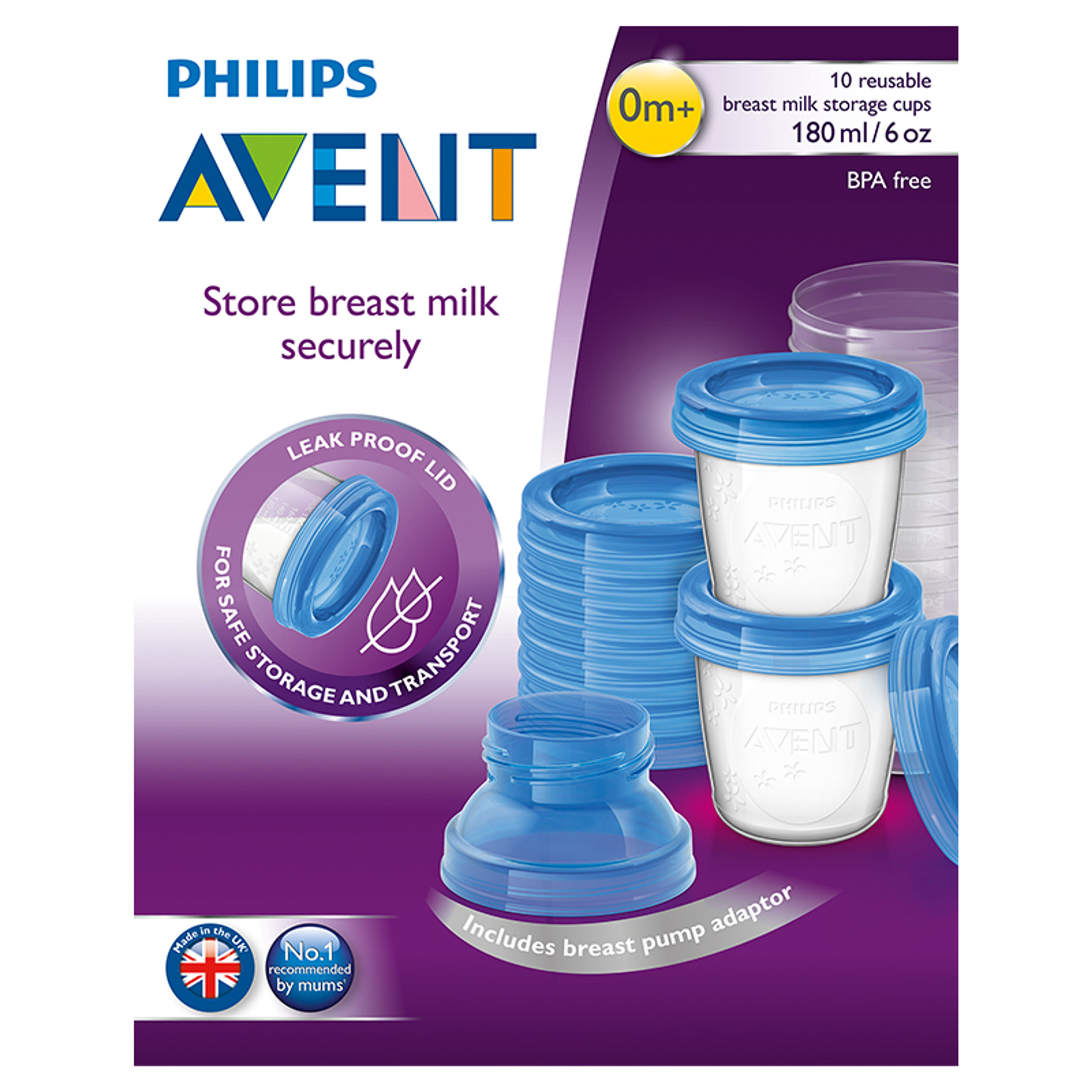 Philips Avent anyatejtároló poharak 180 ml-es - 10 db-1