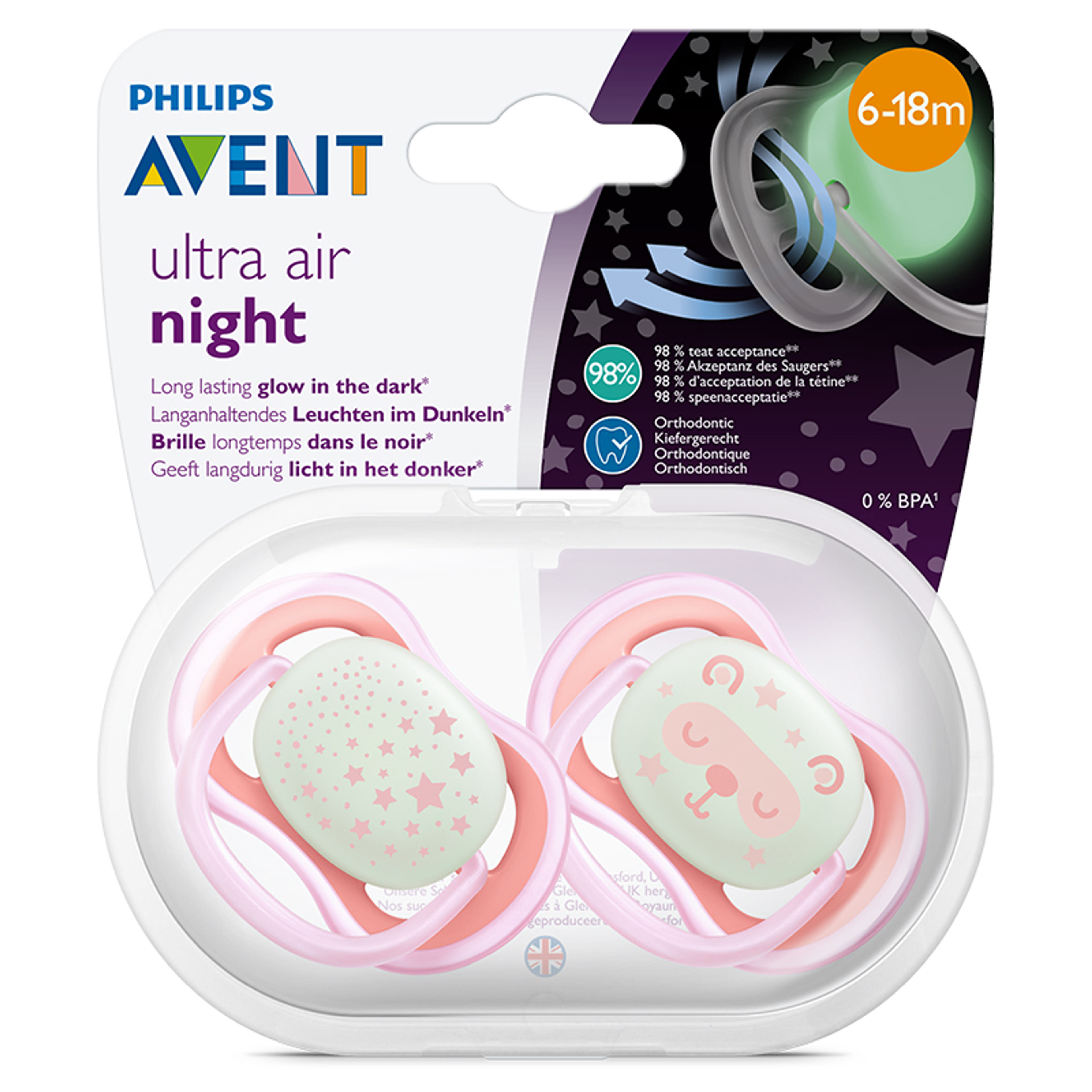 Philips Avent Ultra Air éjszakai játszócumi 6-18 hónapos korig - 2 db-1