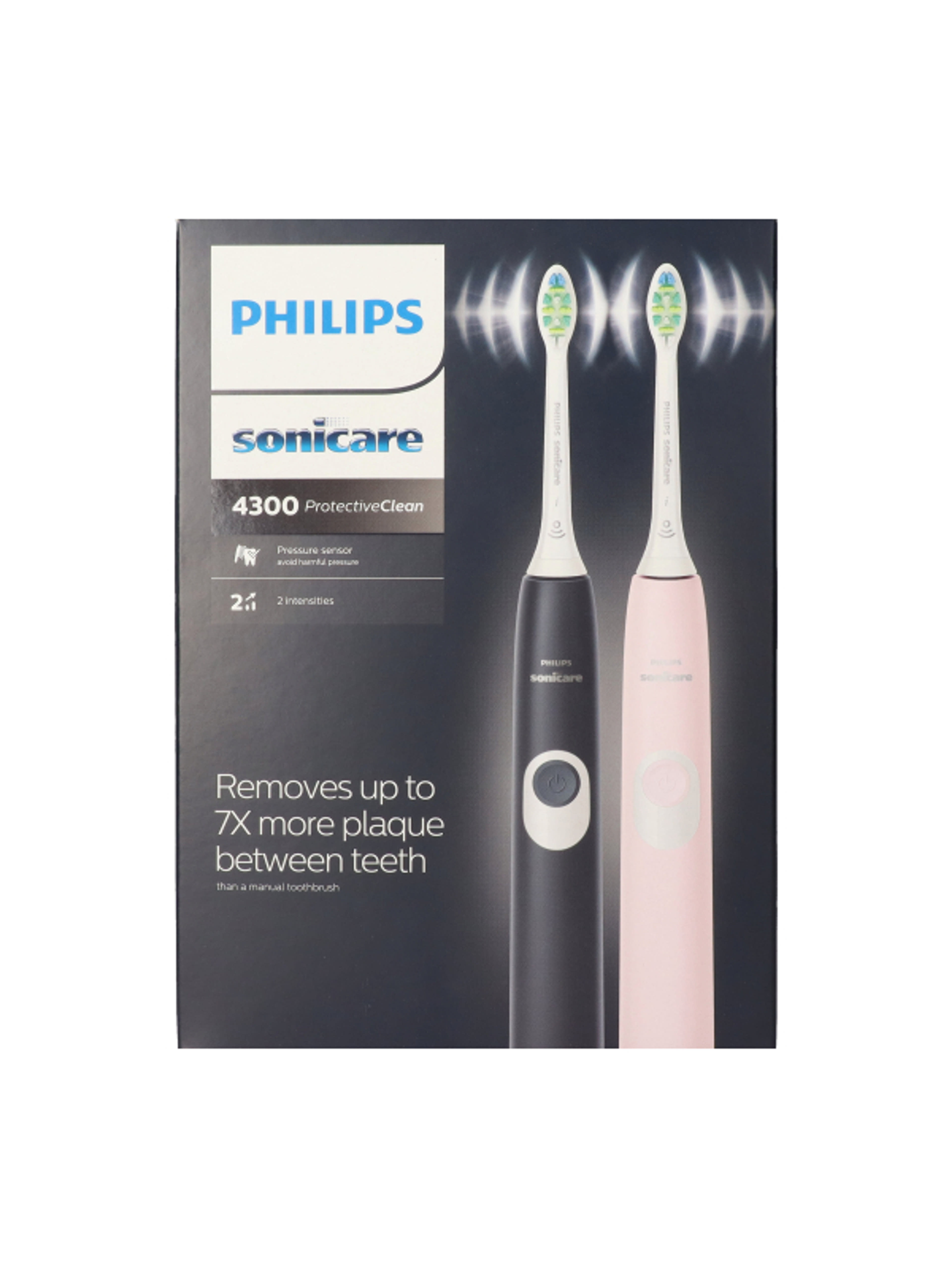 Philips Sonicare ProtectiveClean 4300  elektromos fogkefe, rózsaszín és fekete - 2 db
