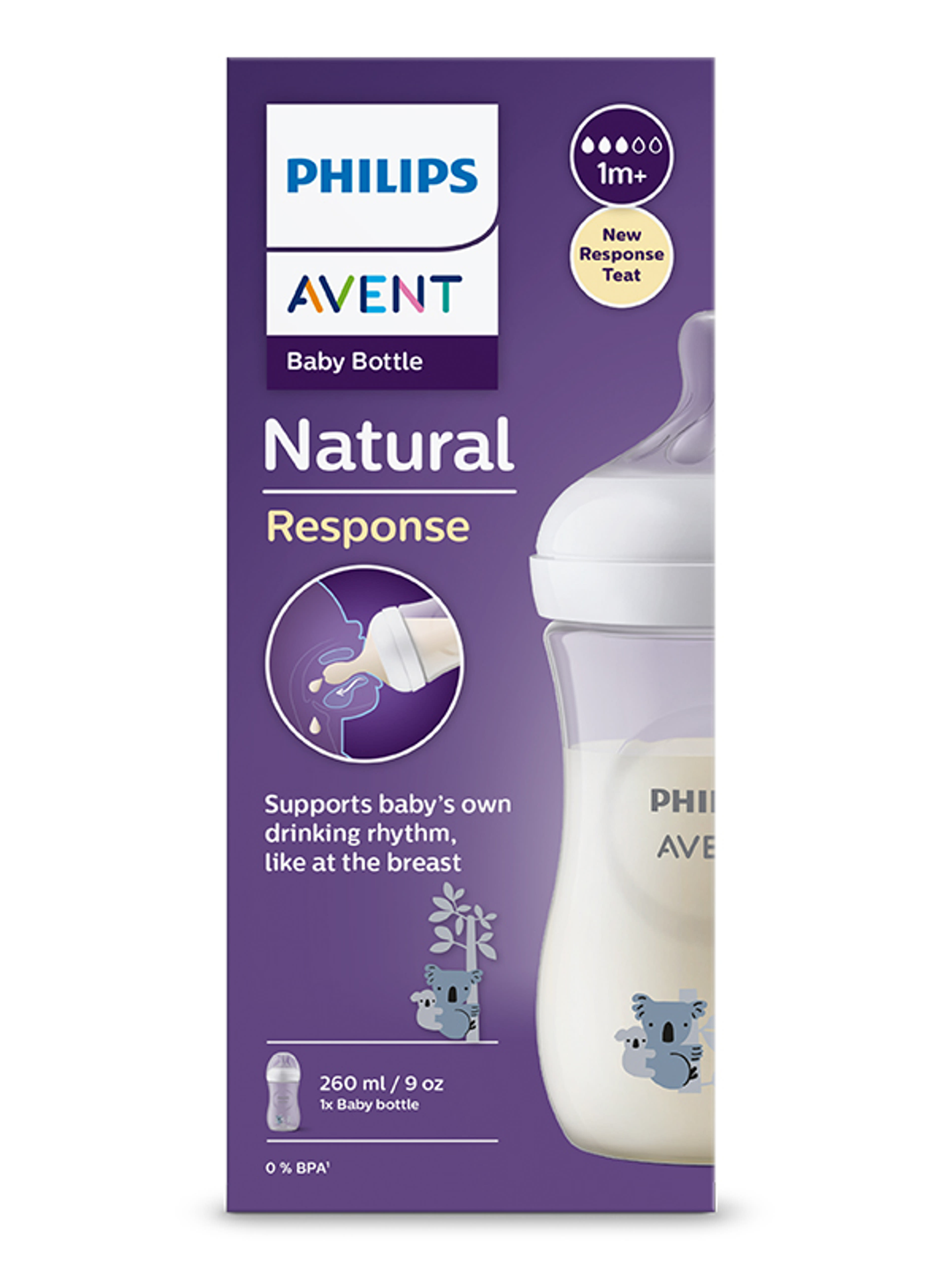 Philips Avent Natural Response cumisüveg 1 hónapos kortól 260 ml - 1 db