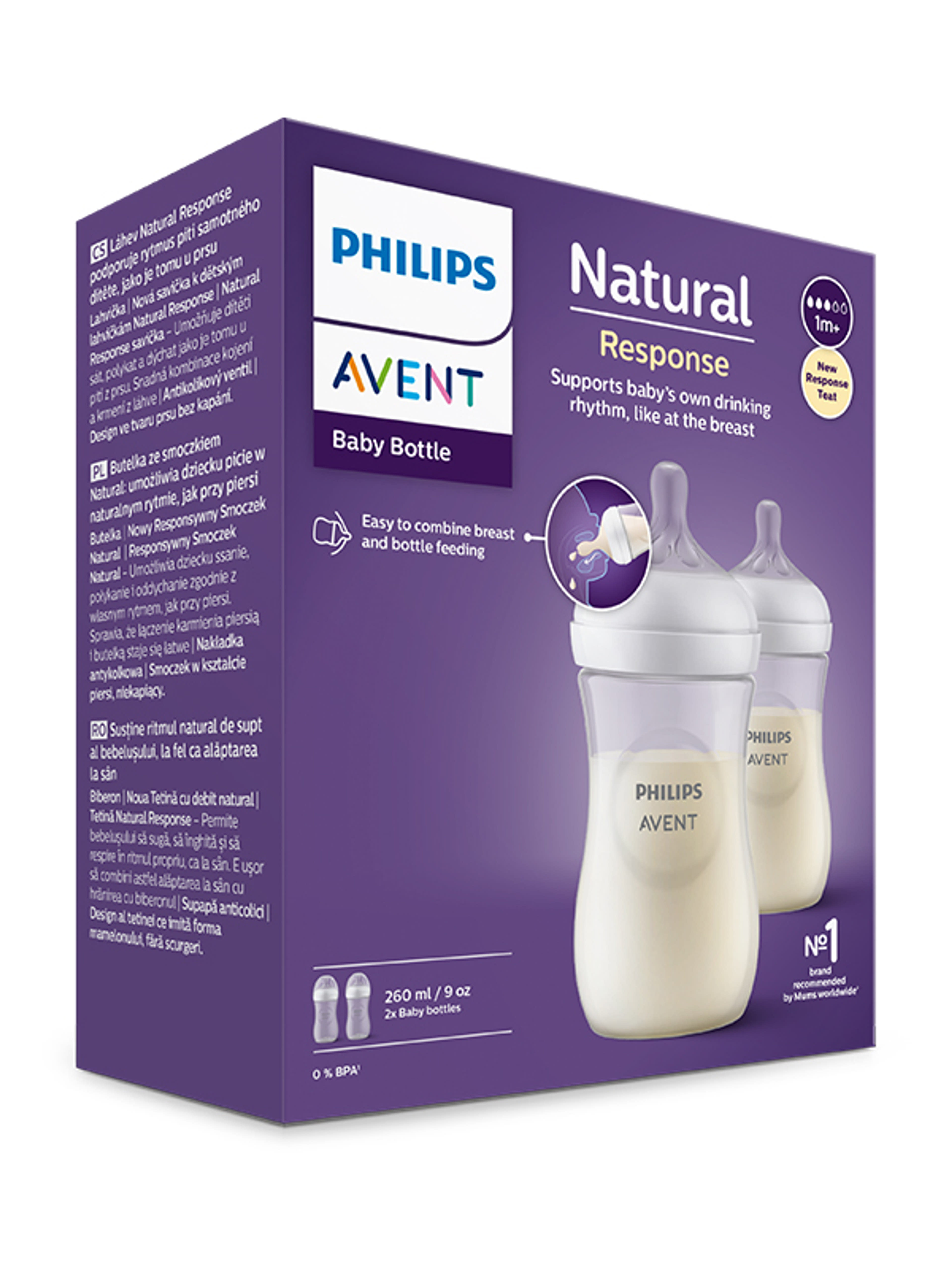 Philips Avent Natural Response cumisüveg 1 hónapos kortól 260 ml - 2 db-3