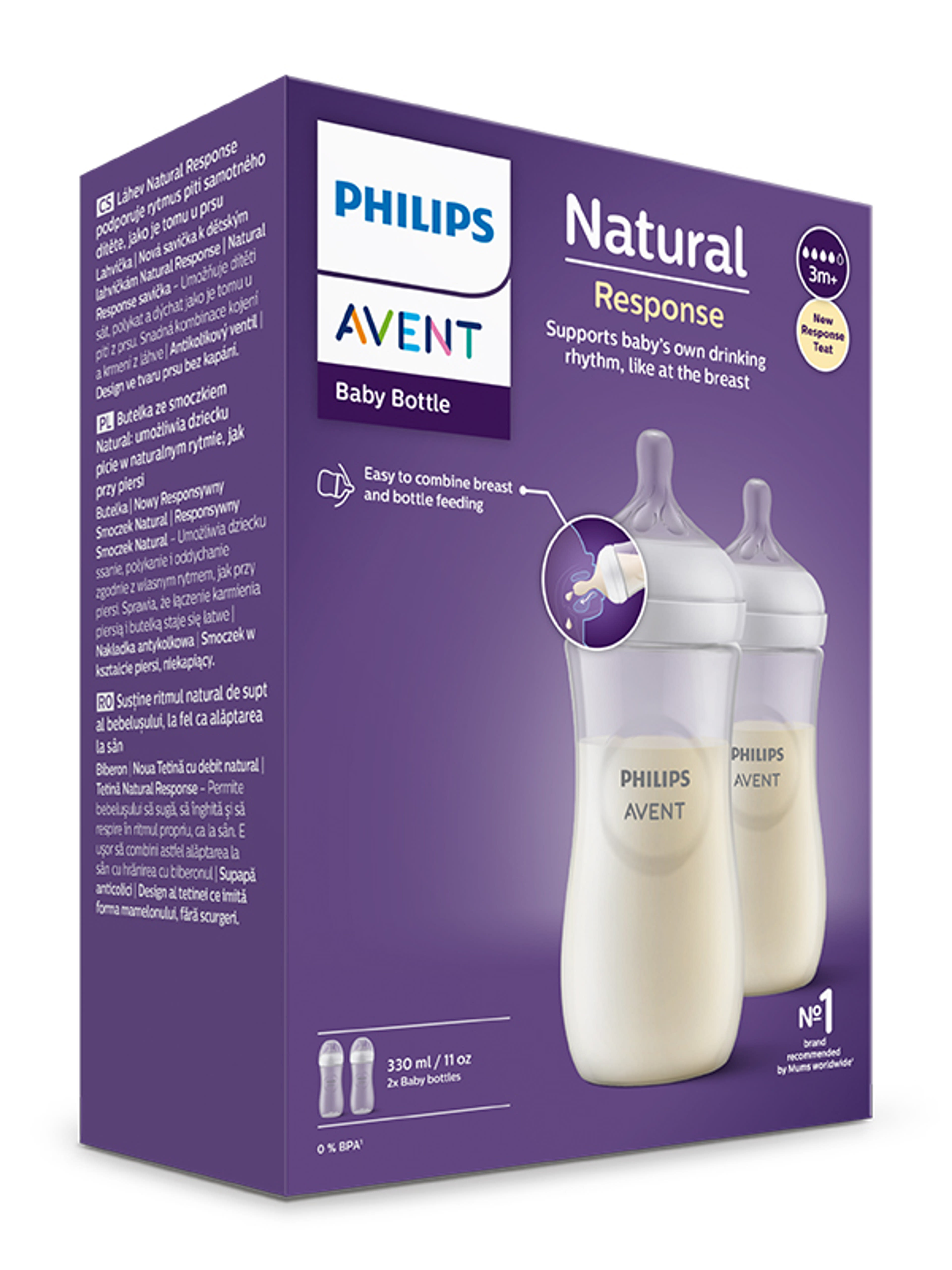 Philips Avent Natural Response cumisüveg 3 hónapos kortól 330 ml - 2 db-3