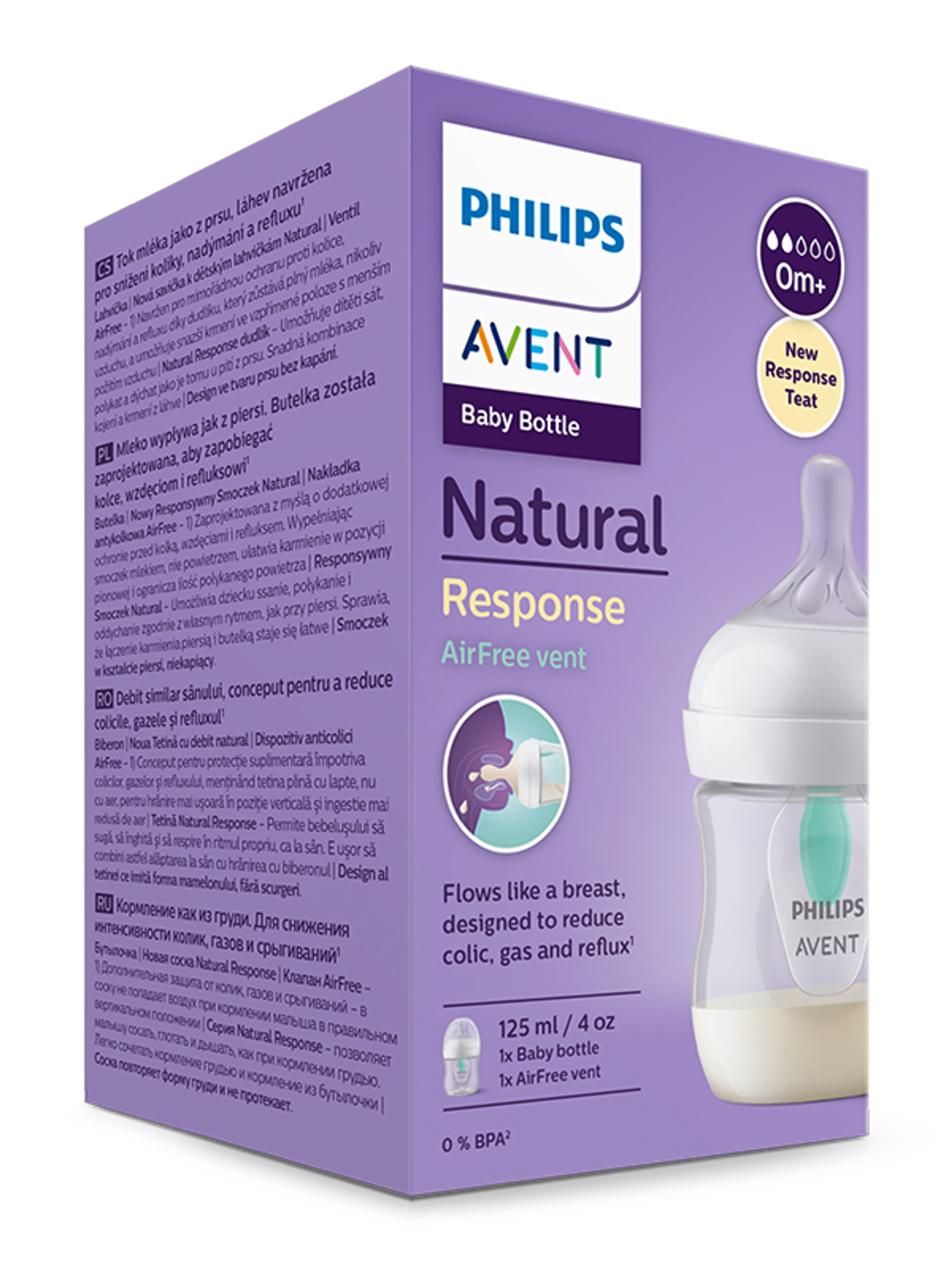 Philips Avent Natural Response AirFree cumisüveg újszülött kortól, 125 ml - 1 db-4
