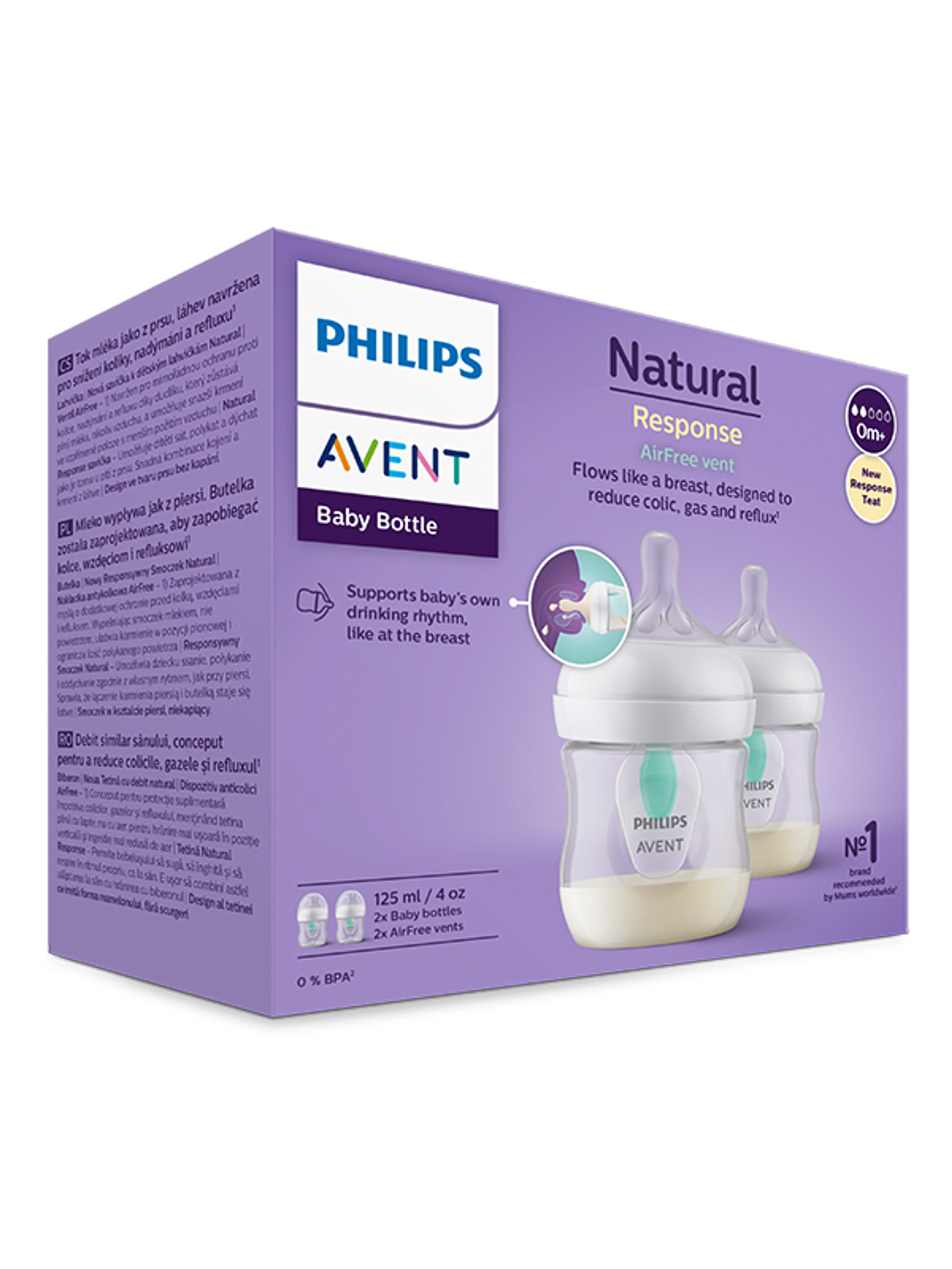 Philips Avent Natural Response AirFree cumisüveg újszülött kortól 125 ml - 2 db-3