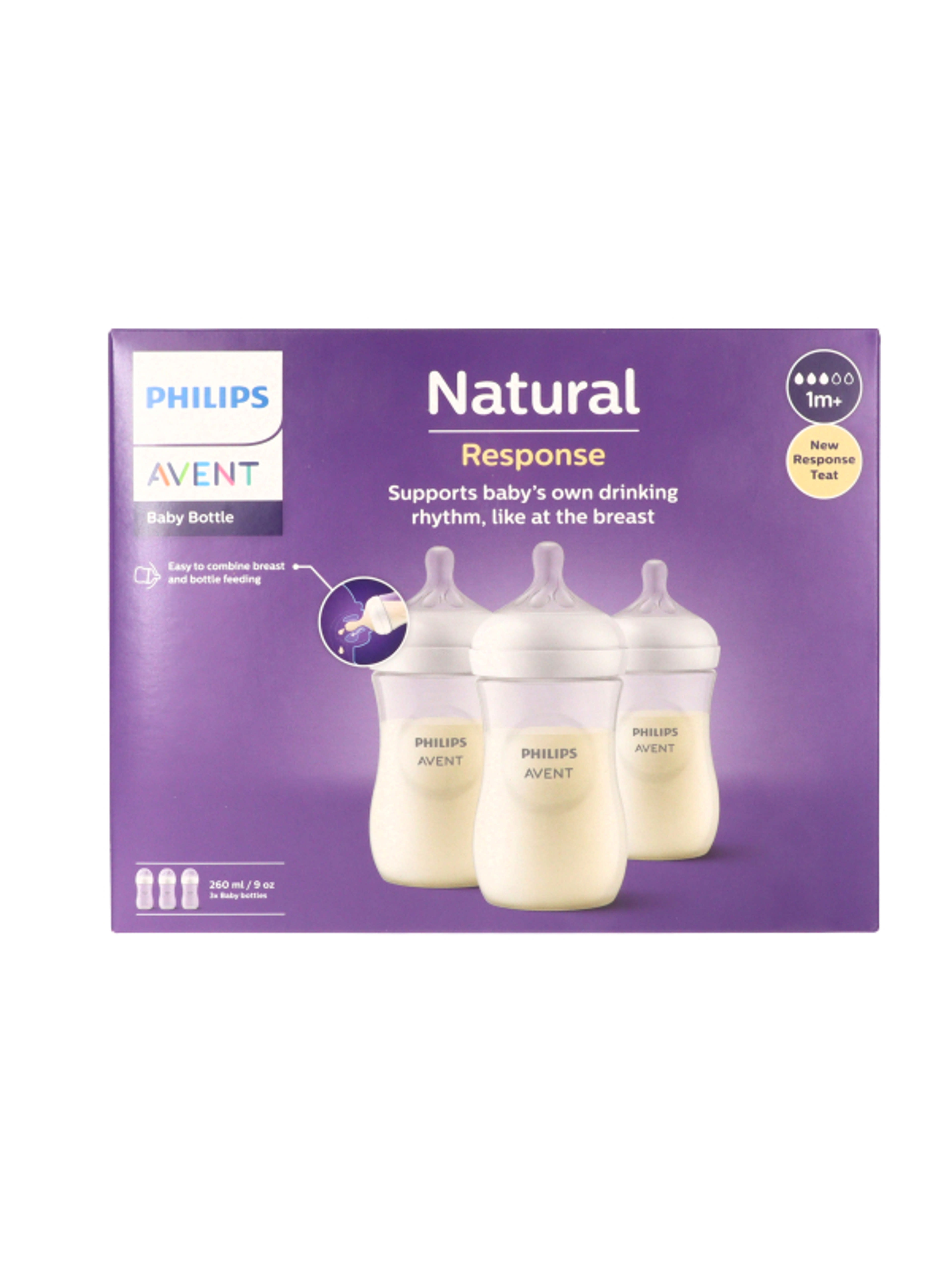 Philips Avent Natural Response cumisüveg 1 hónapos kortól 260 ml - 3 db
