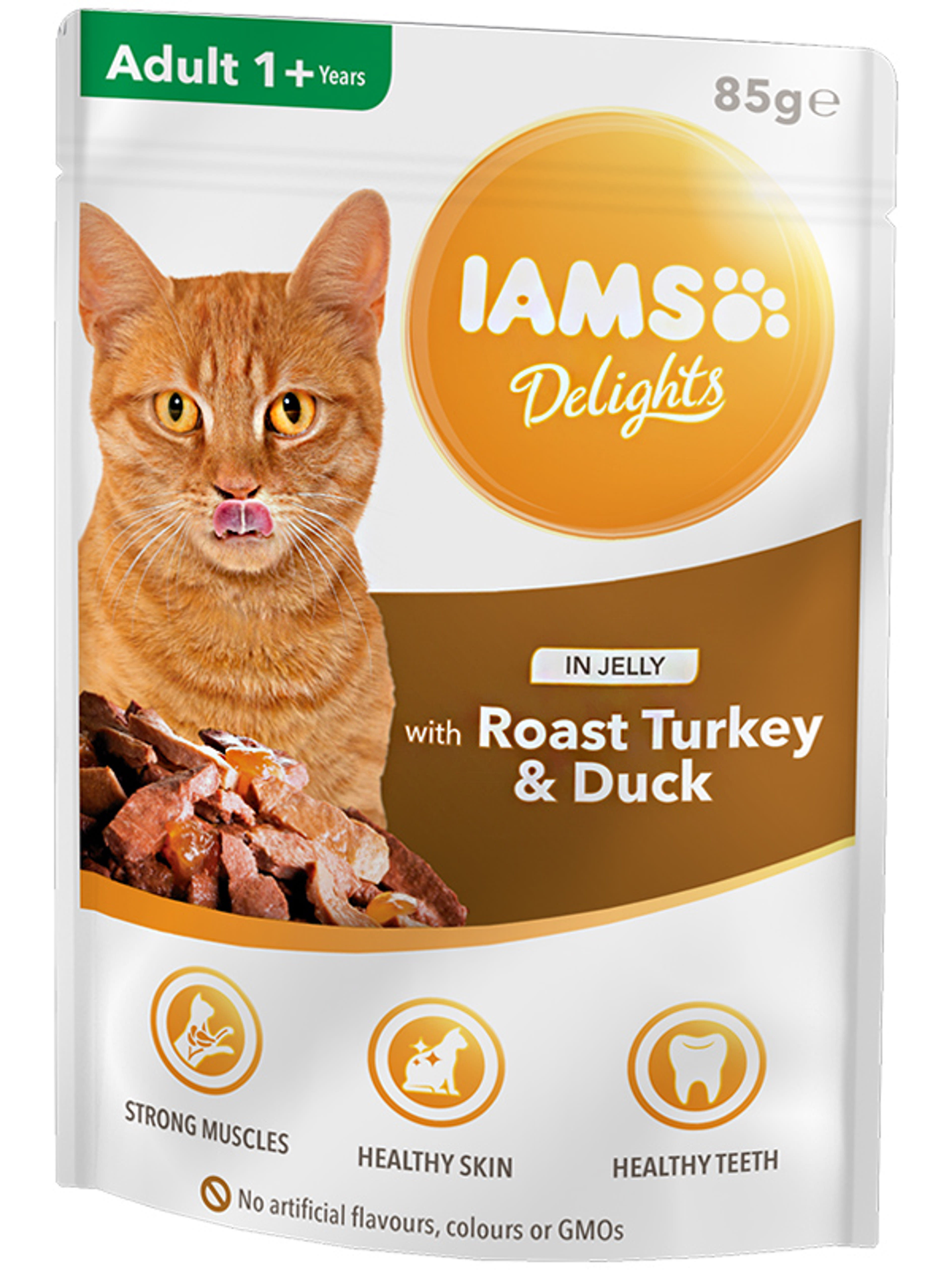 IAMS Delights alutasak macskáknak, sült pulykahús és kacsahús aszpikban - 85 g-2