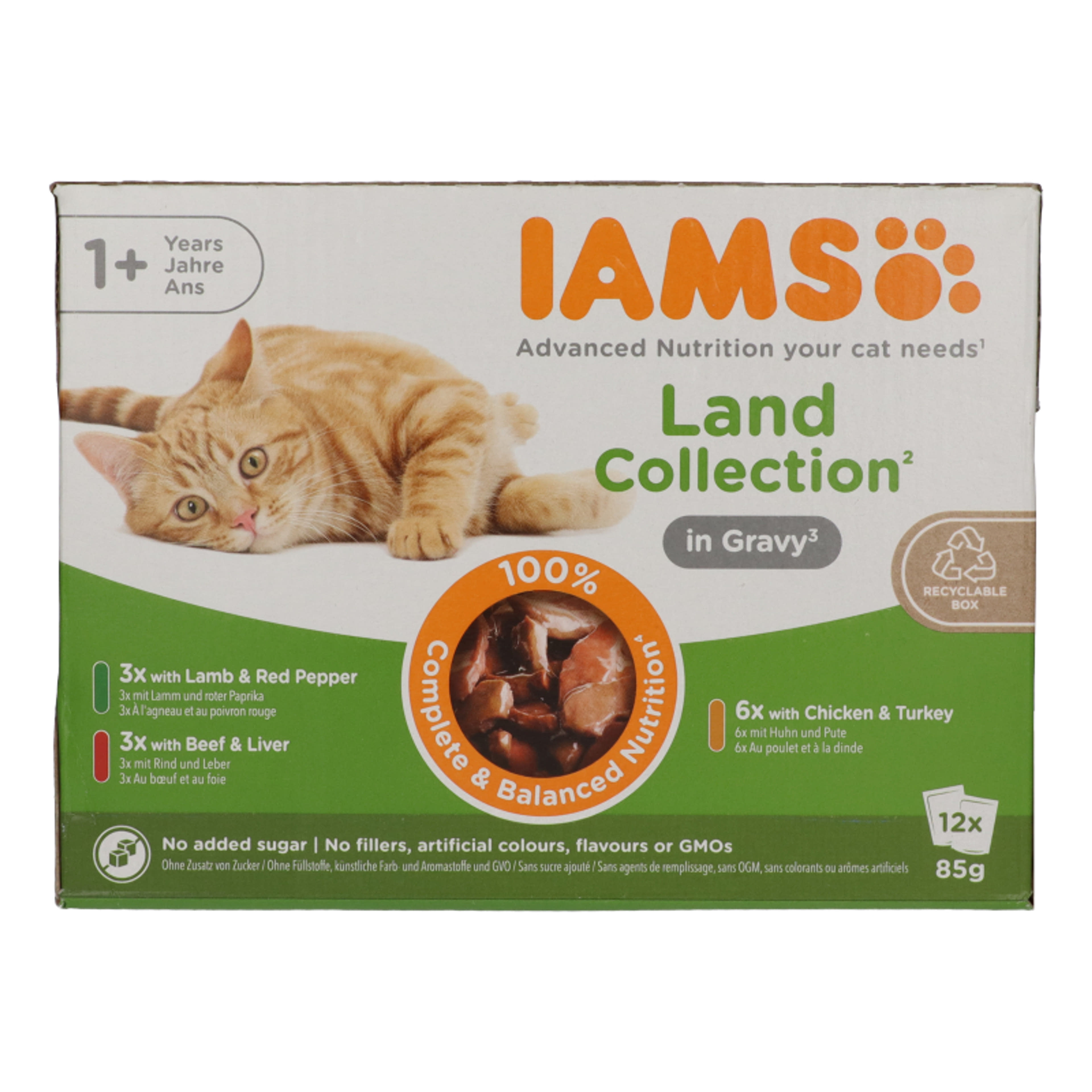 IAMS Delights alutasak macskáknak, Land in gravy szószos (12x85 g) - 1020 g-2